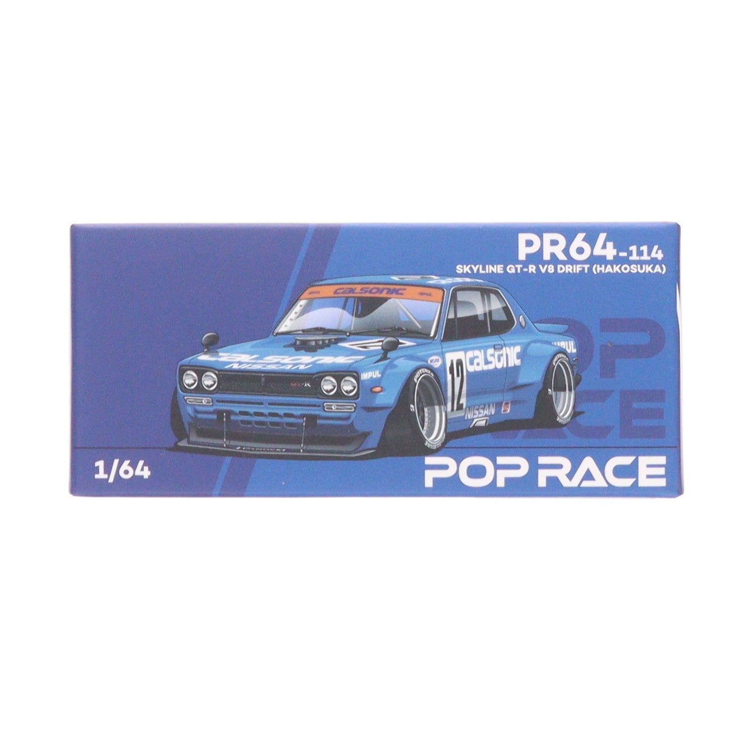 【中古即納】[MDL] 1/64 SKYLINE GT-R V8 DRIFT (HAKOSUKA) CALSONIC(スカイラインGT-R V8ドリフト ハコスカ カルソニック) 完成品 ミニカー(PR640114) POP RACE(ポップレース)(20260724)