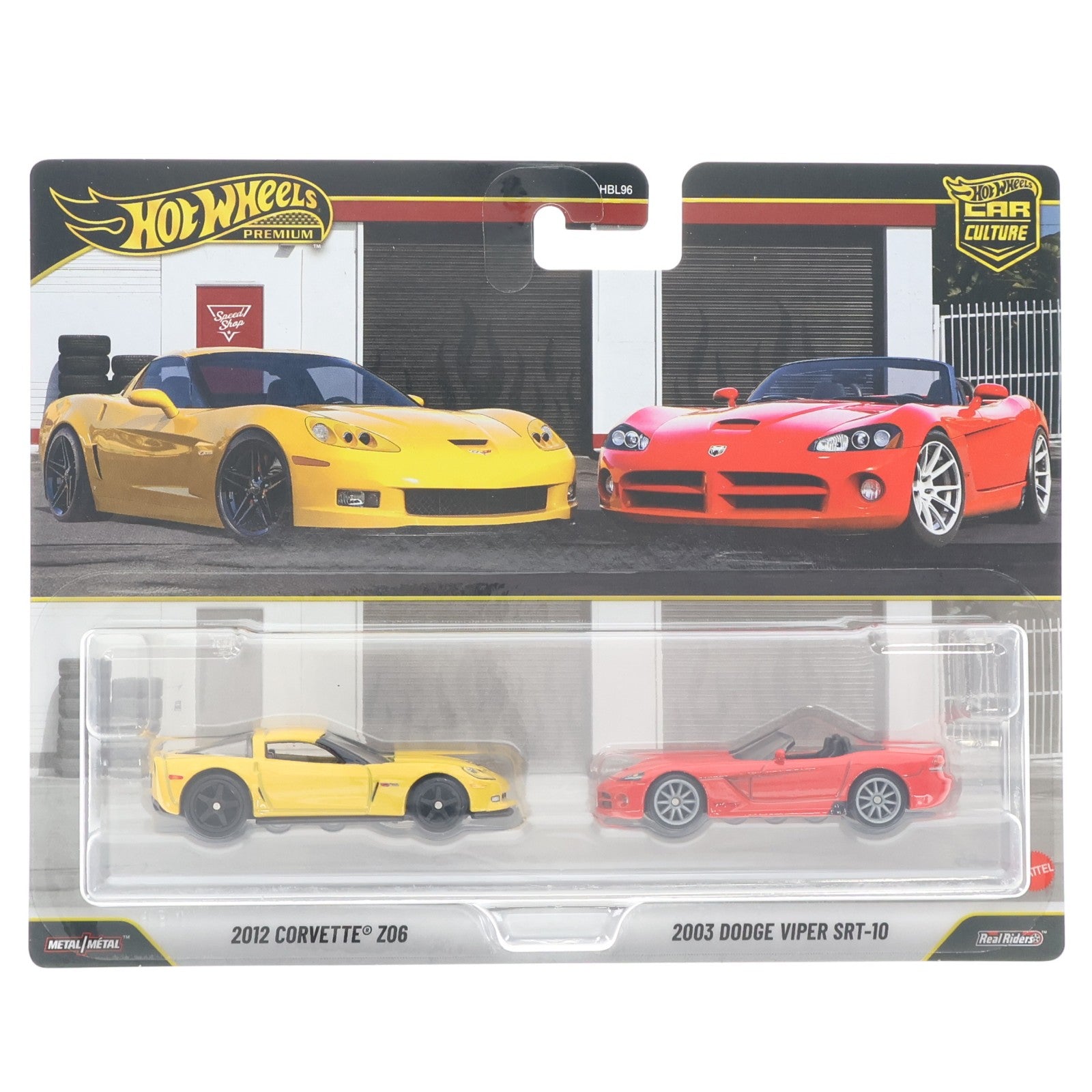 【中古即納】[MDL] Hot Wheels(ホットウィール) プレミアム2パック 1/64 2012 コルベット Z06&2003 ダッジバイパー SRT-10 完成品 ミニカー(JHW54-9866) マテル(20260808)