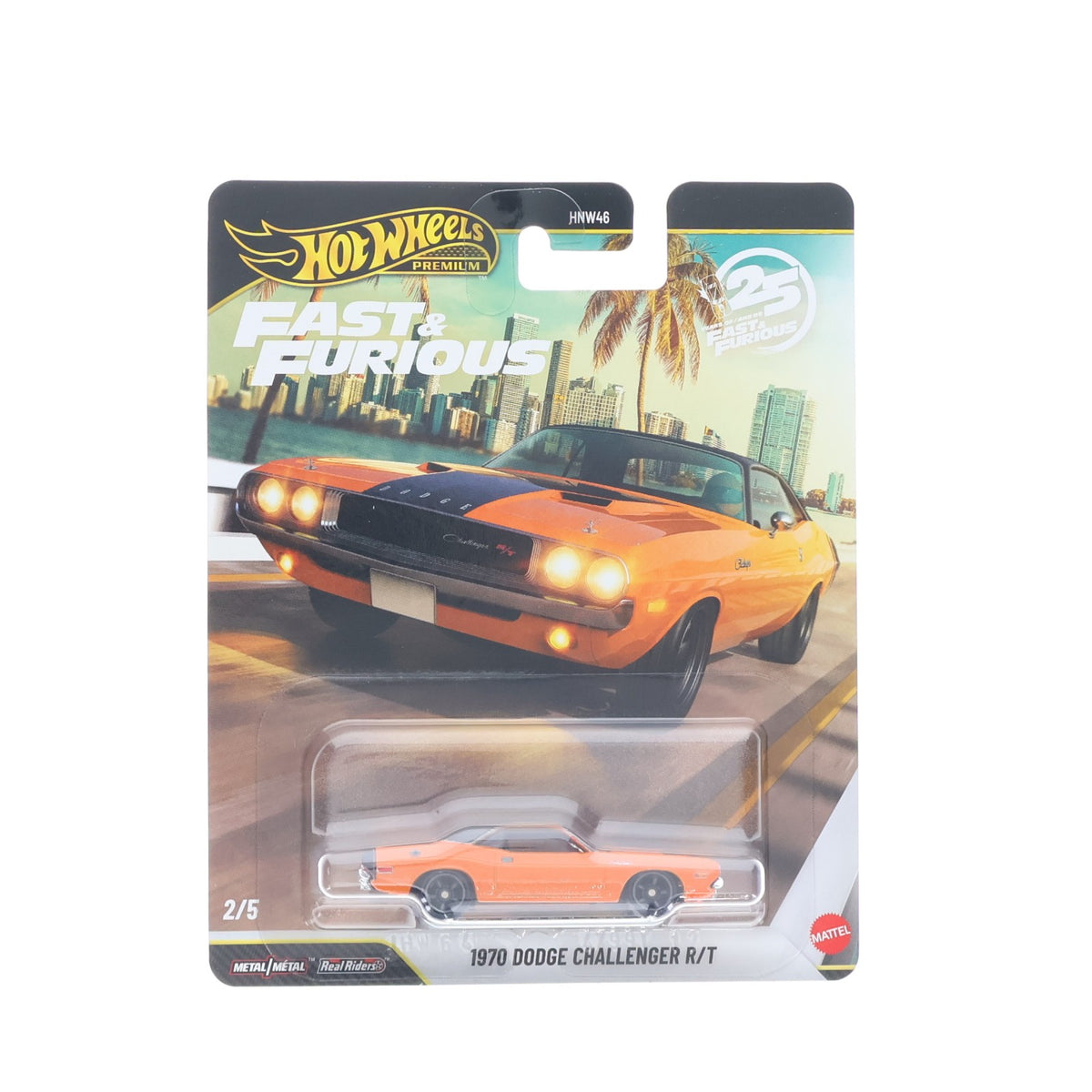 【中古即納】[MDL] Hot Wheels(ホットウィール) ワイルド・スピード プレミアム 1/64 1970 ダッジ チャレンジャー R/T 完成品 ミニカー(JHW64) マテル(20260725)