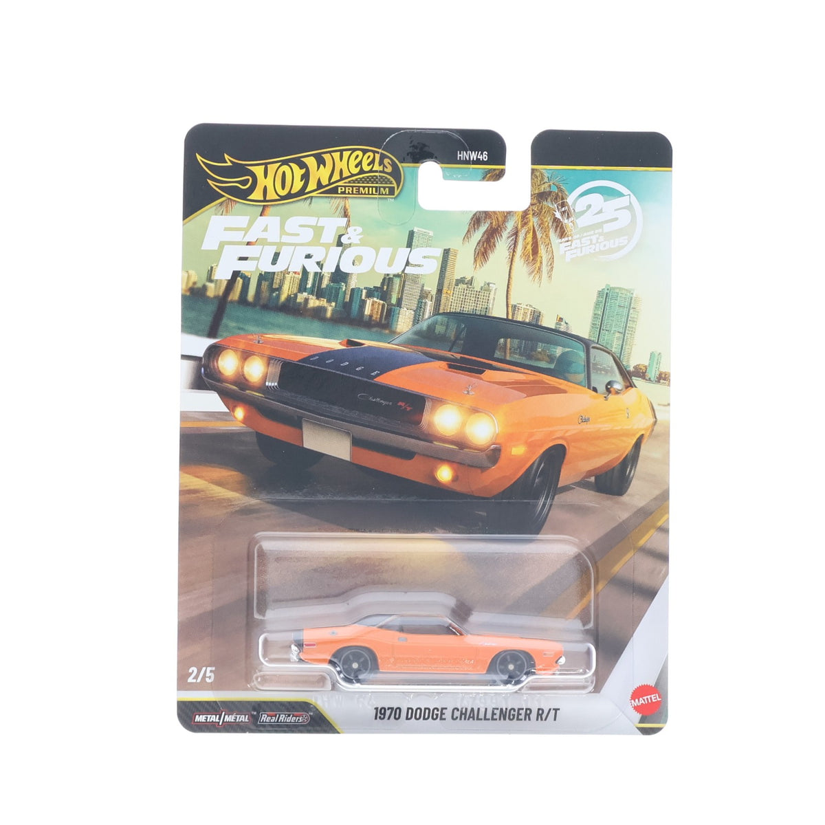 【中古即納】[MDL] Hot Wheels(ホットウィール) ワイルド・スピード プレミアム 1/64 1970 ダッジ チャレンジャー R/T 完成品 ミニカー(JHW64) マテル(20260725)