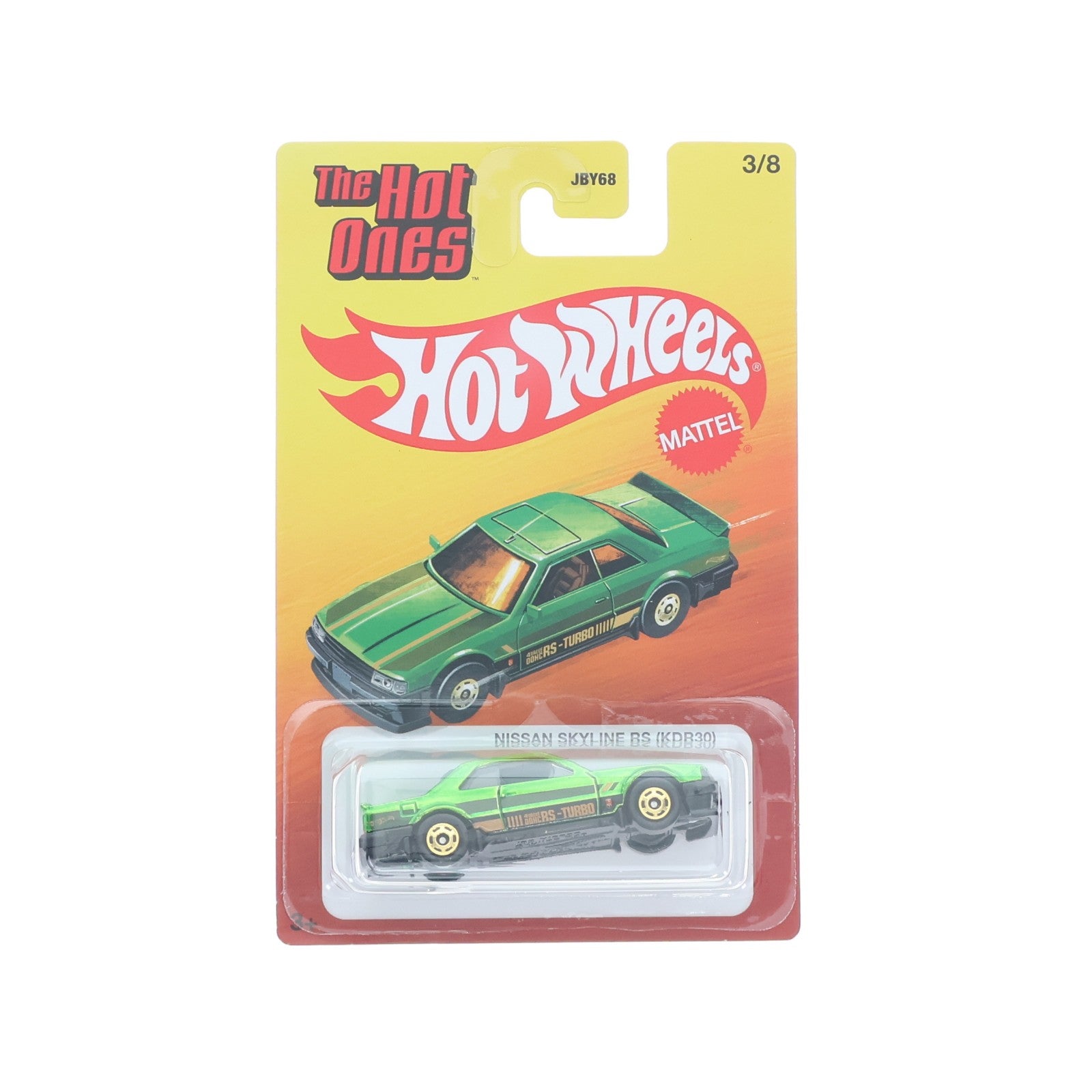 【中古即納】[MDL] Hot Wheels(ホットウィール) The Hot ones 1/64 NISSAN SKYLINE RS KDR30(グリーン×ブラック) 完成品 ミニカー(JKX42) マテル(20220328)