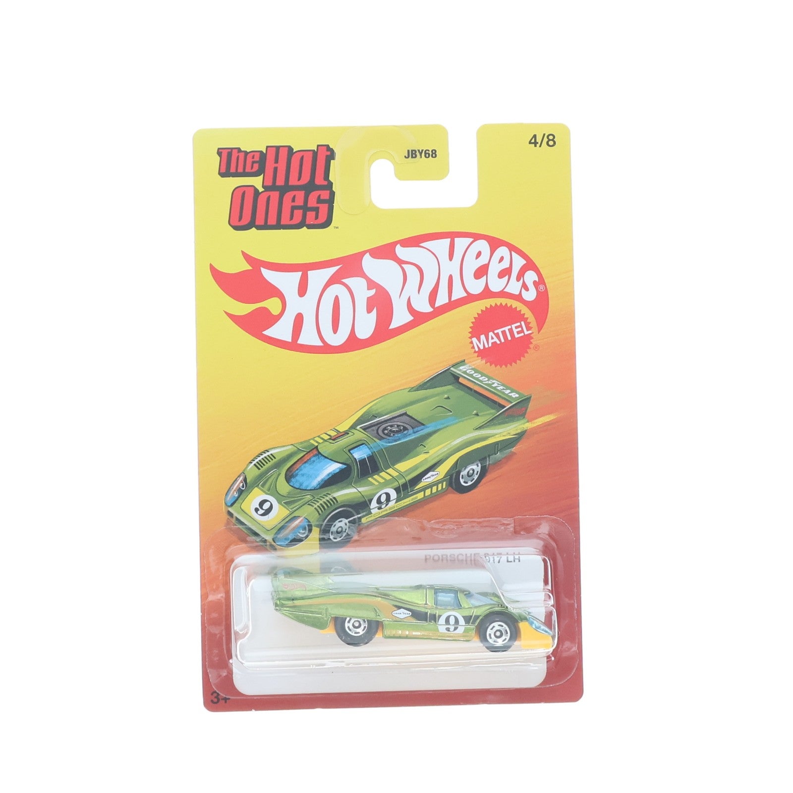【中古即納】[MDL] Hot Wheels(ホットウィール) The Hot ones 1/64 PORSCHE 917 LH(ライトグリーン×イエロー) 完成品 ミニカー(JKX43) マテル(20220328)