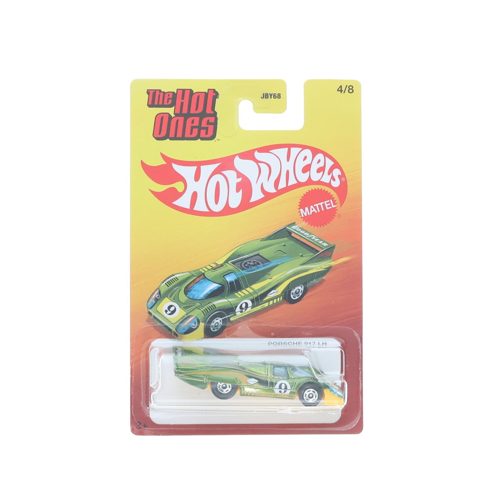 【中古即納】[MDL] Hot Wheels(ホットウィール) The Hot ones 1/64 PORSCHE 917 LH(ライトグリーン×イエロー) 完成品 ミニカー(JKX43) マテル(20220328)