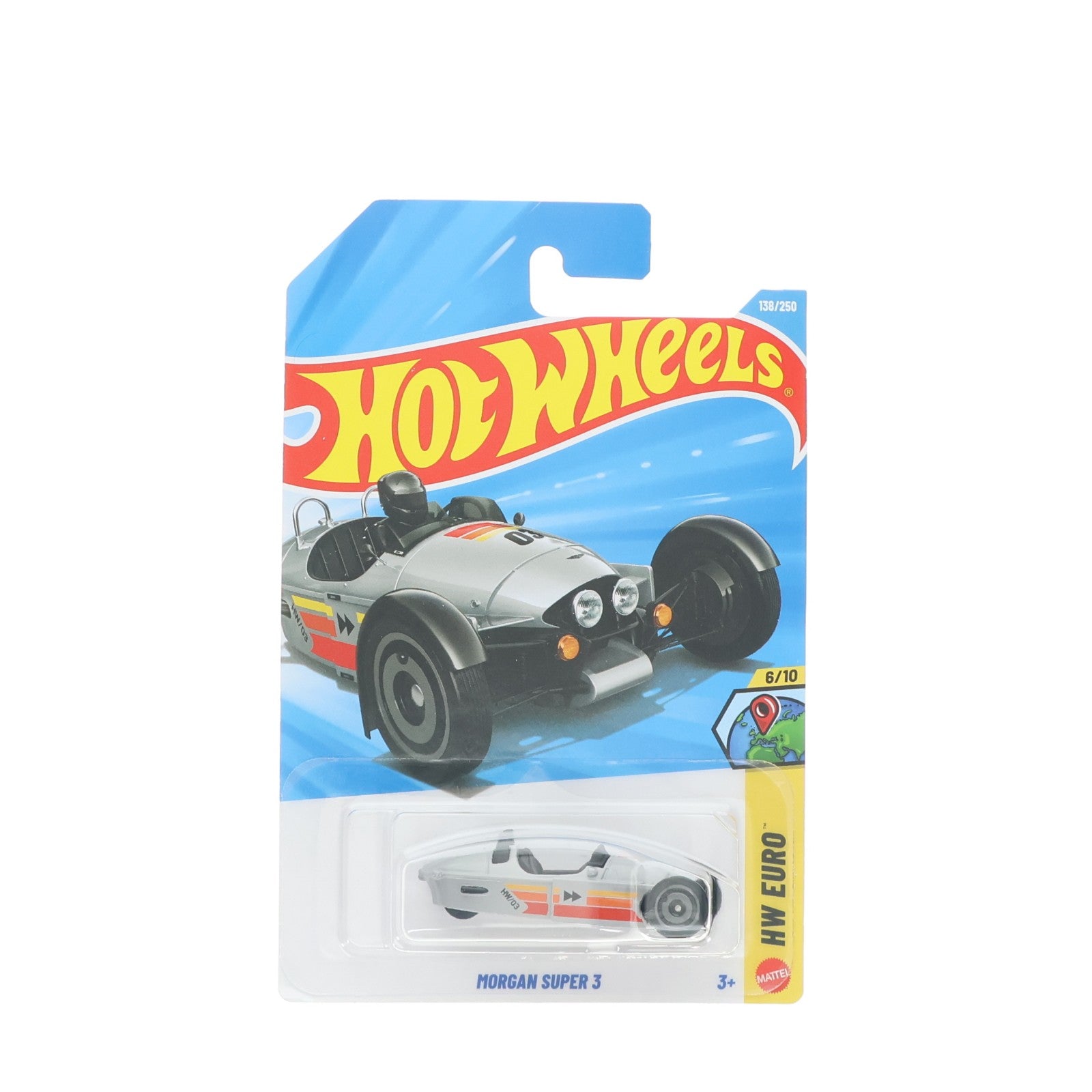 【中古即納】[MDL] Hot Wheels(ホットウィール) HW EURO 1/64 MORGAN SUPER 3 #03(グレー) 完成品 ミニカー(JJJ91) マテル(20220328)