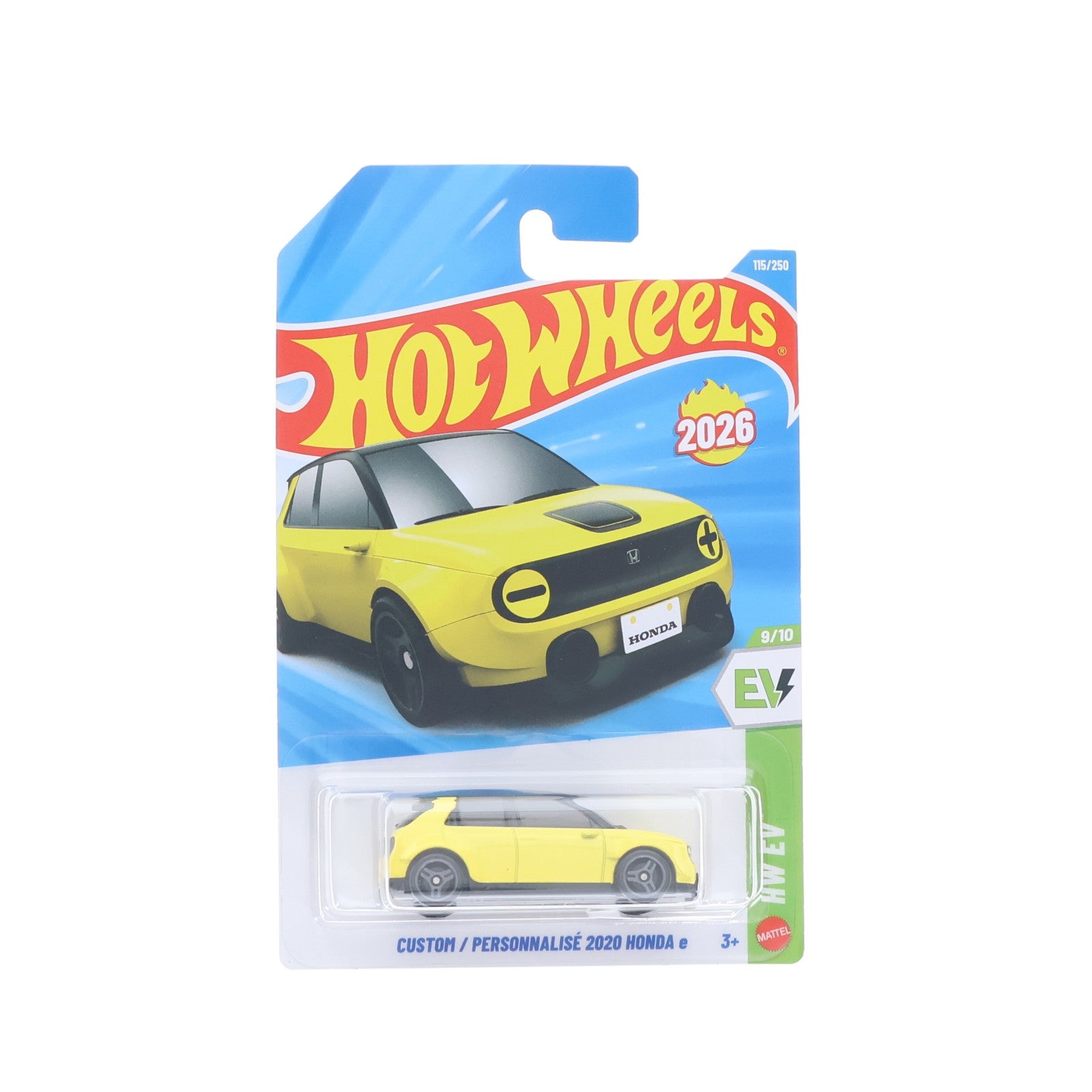 【中古即納】[MDL] Hot Wheels(ホットウィール) HW EV 1/64 CUSTOM/PERSONNALISE 2020 HONDA e(イエロー) 完成品 ミニカー(JMB11) マテル(20220328)