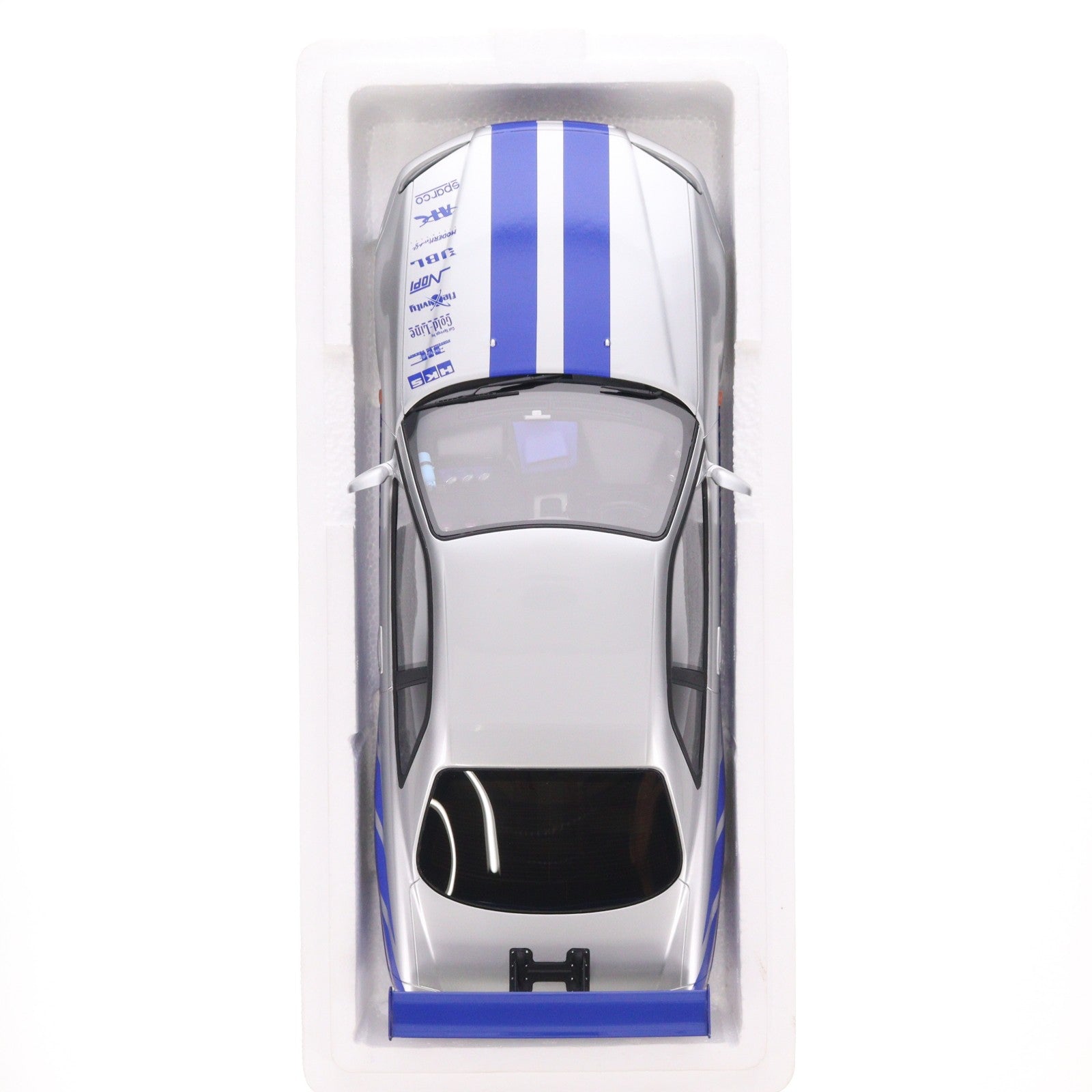 【中古即納】[MDL] 1/12 日産 スカイライン R34 GT-R 2001 Fast & Furious(シルバー/ブルーストライプ) ワイルド・スピードX2 完成品 ミニカー(KSR12007A) 京商(20260425)