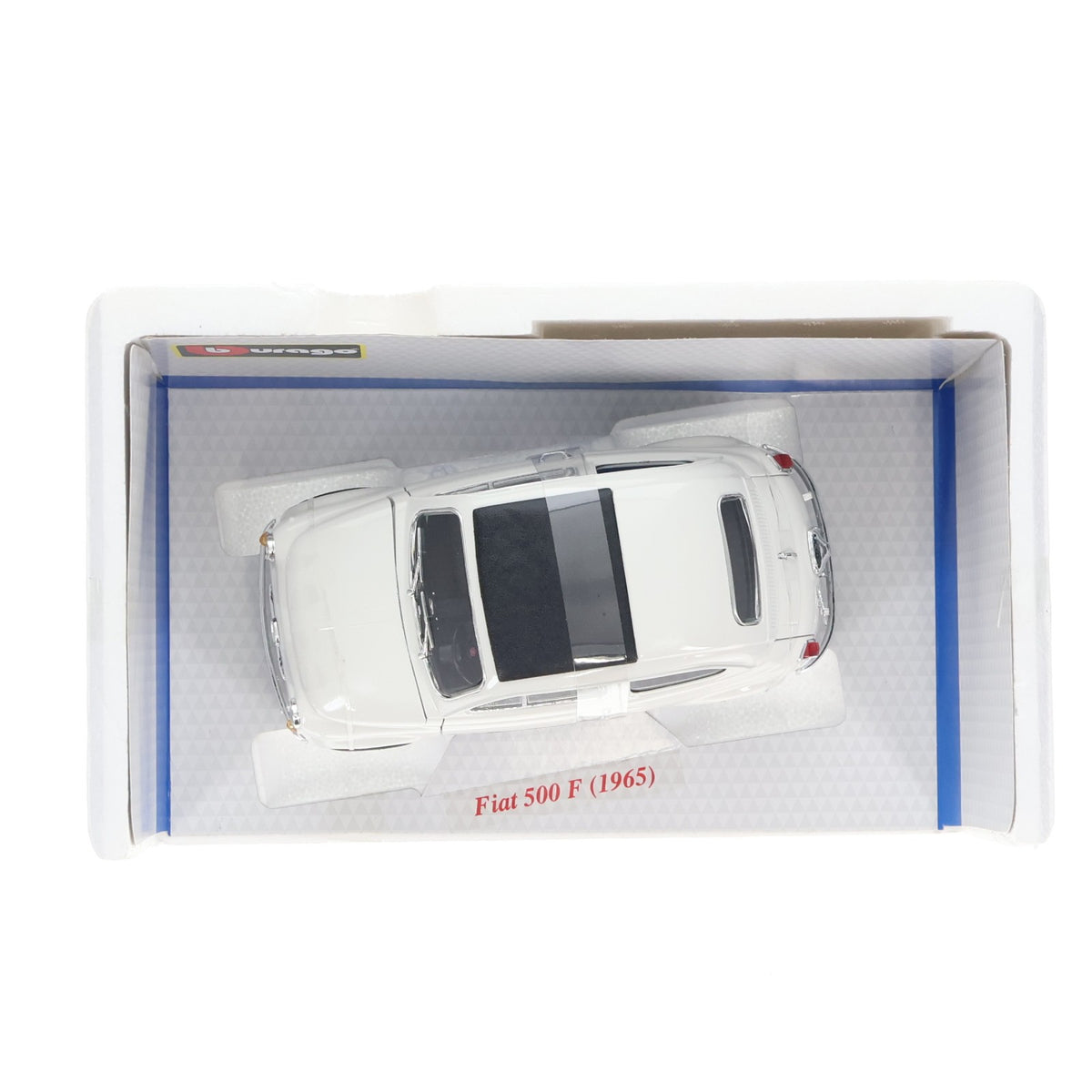 【中古即納】[MDL] 1/18 フィアット 500 F 1965(ホワイト) 完成品 ミニカー(海外流通版) BBURAGO(ブラゴ)(19991231)