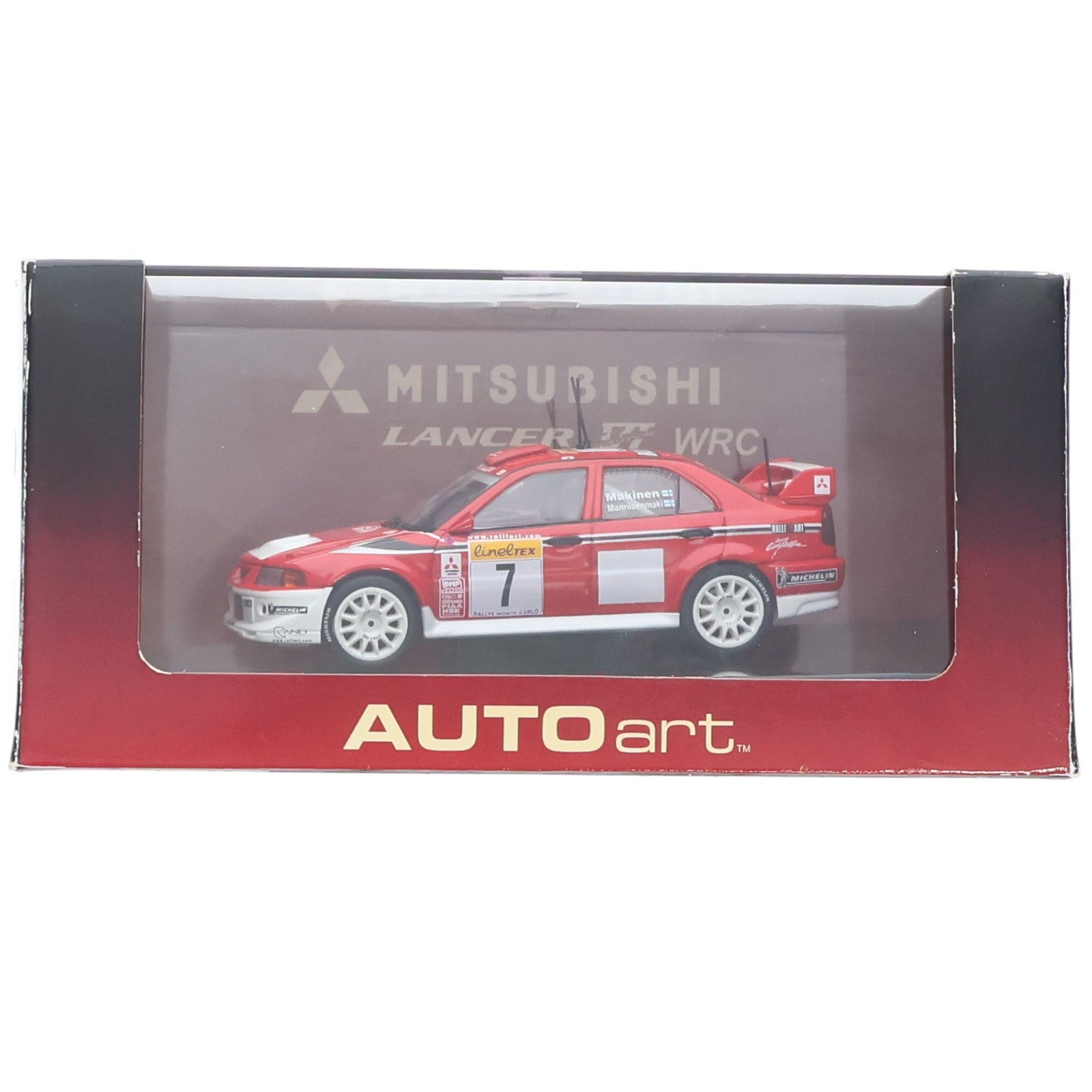 【中古即納】[MDL] 1/43 MITSUBISHI LANCER Evolution VI WRC PIAA #2(ブラック×レッド) 完成品 ミニカー(69941) AutoArt(オートアート)(19991231)