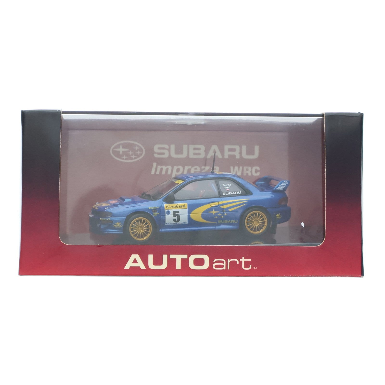 【中古即納】[MDL] 1/43 Subaru Impreza(スバル インプレッサ) WRC 1999 #5(ブルー×イエロー) 完成品 ミニカー(69991) AUTOart(オートアート)(19991231)