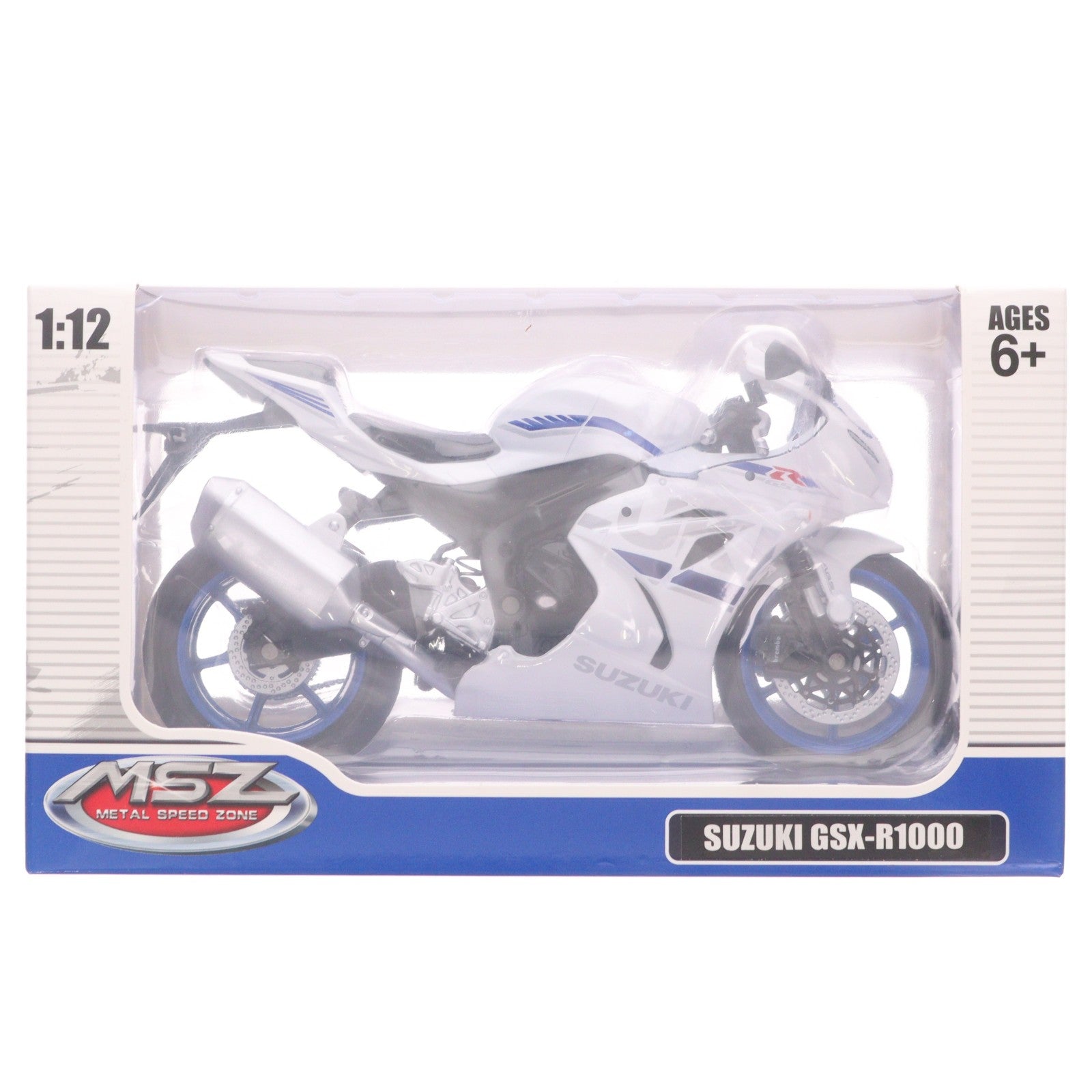 【中古即納】[MDL] 1/12 SUZUKI GSX-R1000(ホワイト×ブルー) METAL SPEED ZONE ミニカー プライズ ピーナッツクラブ(19991231)