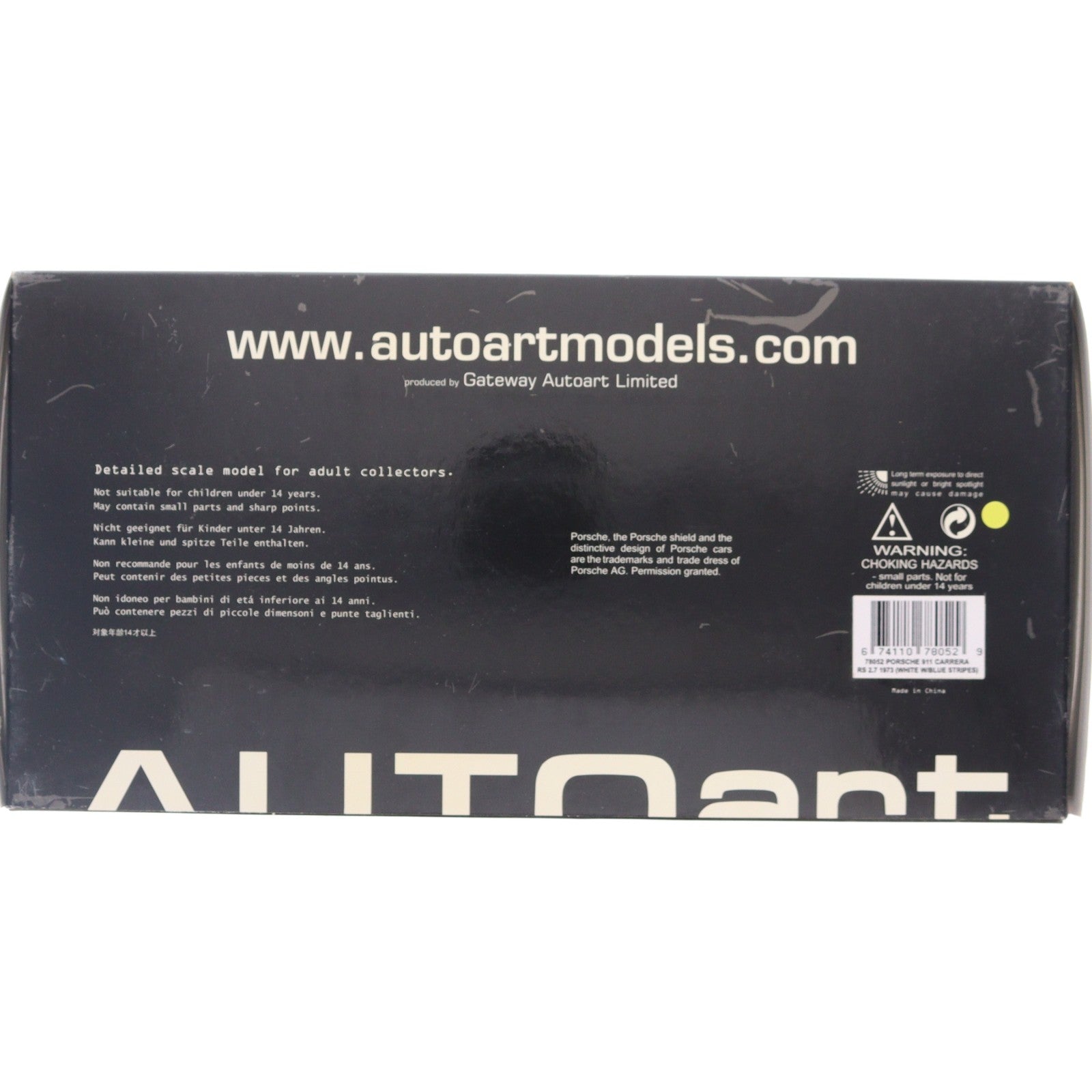 【中古即納】[MDL] 1/18 PORSCHE(ポルシェ) 911 CARRERA(カレラ) RS 2.7 1973(ホワイト×ブルー) 完成品 ミニカー(78052) AUTOart(オートアート)(20100120)