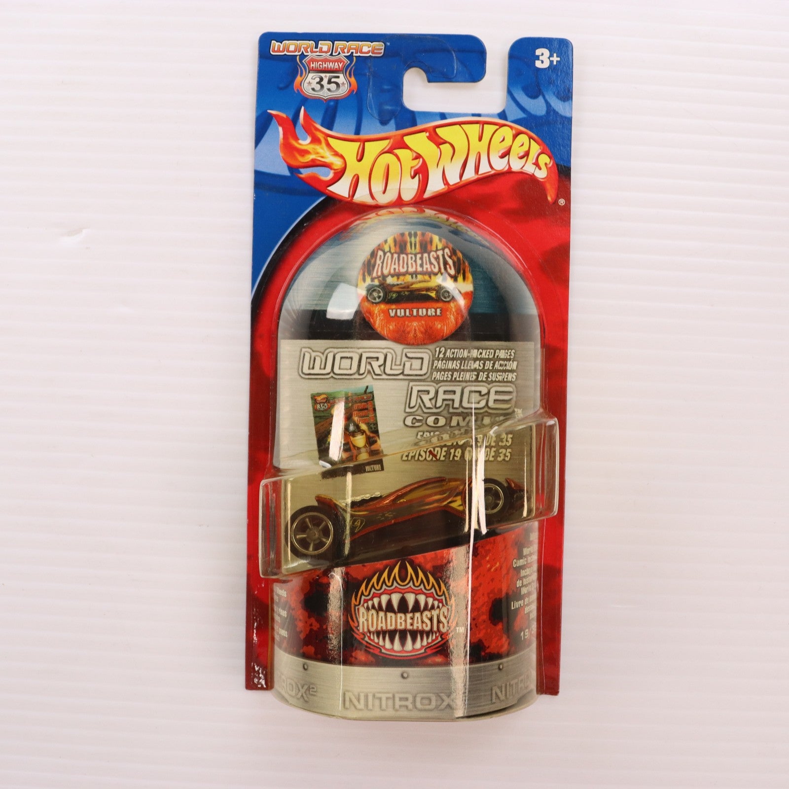 【中古即納】[MDL] Hot Wheels(ホットウィール) HIGHWAY 35 WorldRace STREET BREED 1/64 Pontiac Rageous #10(グリーン) 完成品 ミニカー(B0880) マテル(20021231)
