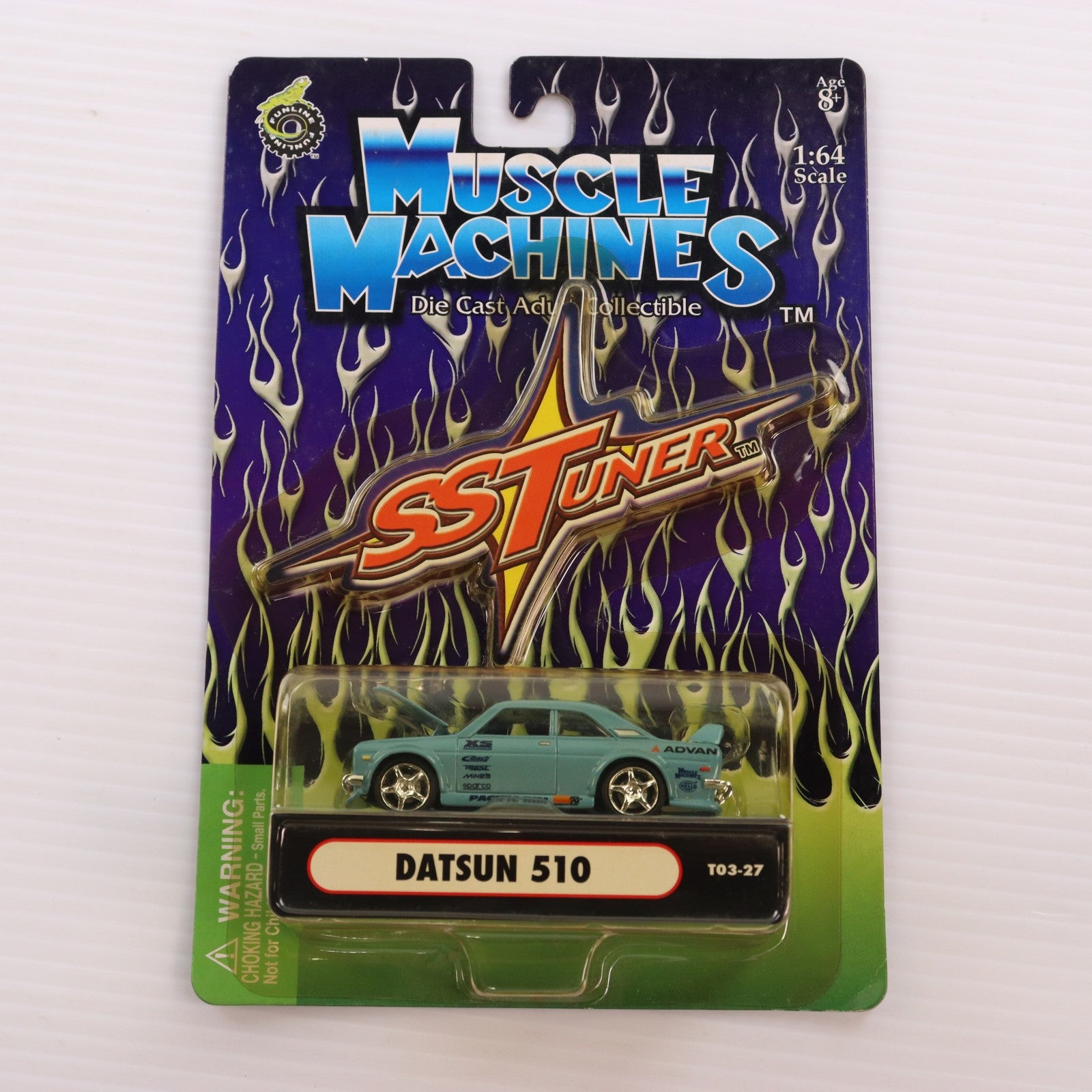 【中古即納】[MDL] SS TUNER T03-27 1/64 DATSUN 510(ライトブルー 完成品 ミニカー(71181) Muscle Machines(マッスルマシーン)(20031231)