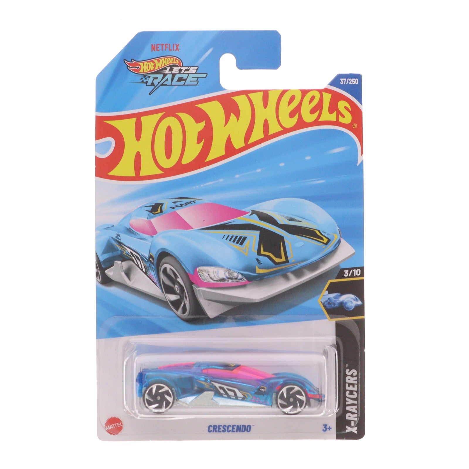 【中古即納】[MDL] Hot Wheels(ホットウィール) X-RAYCERS 1/64 CRESCENDO(クリアブルー×ピンク) 完成品 ミニカー(HYW89) マテル(20220328)