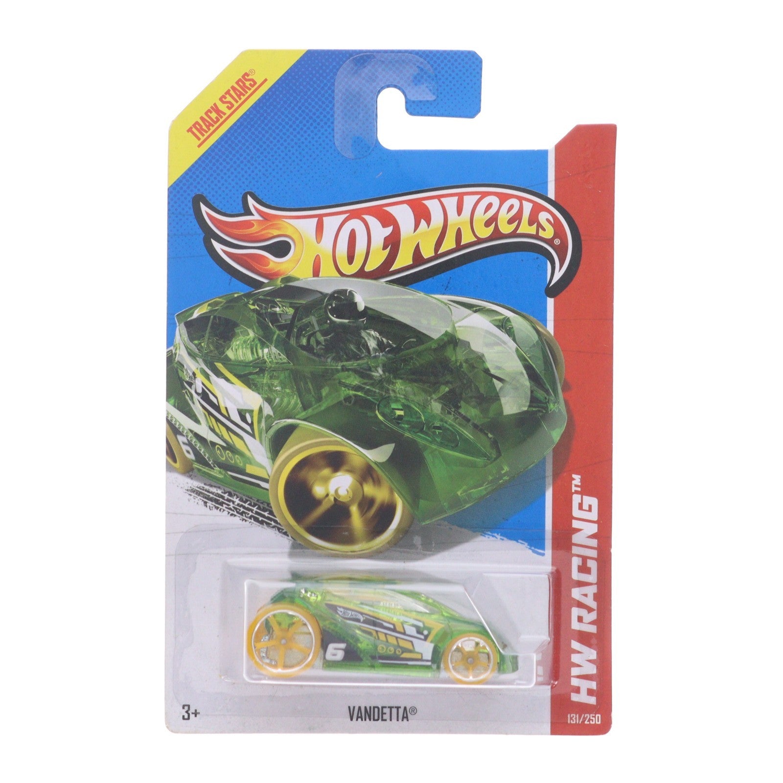 【中古即納】[MDL] Hot Wheels(ホットウィール) HW RACING 1/64 VANDETTA #6(クリアグリーン) 完成品 ミニカー(X1761-07A4) マテル(20121208)