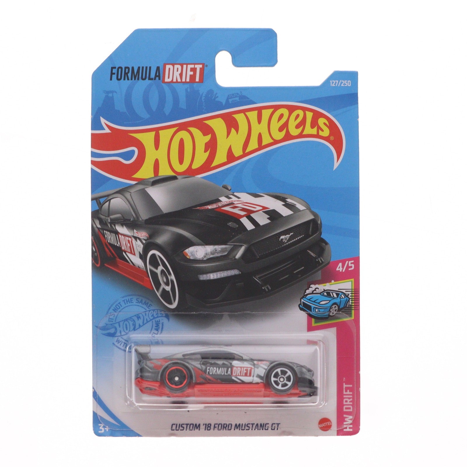 【中古即納】[MDL] Hot Wheels(ホットウィール) DRIFT 1/64 CUSTOM '18 FORD MUSTANG GT(ブラック×レッド) 完成品 ミニカー(GTB25-M7C5) マテル(20210403)