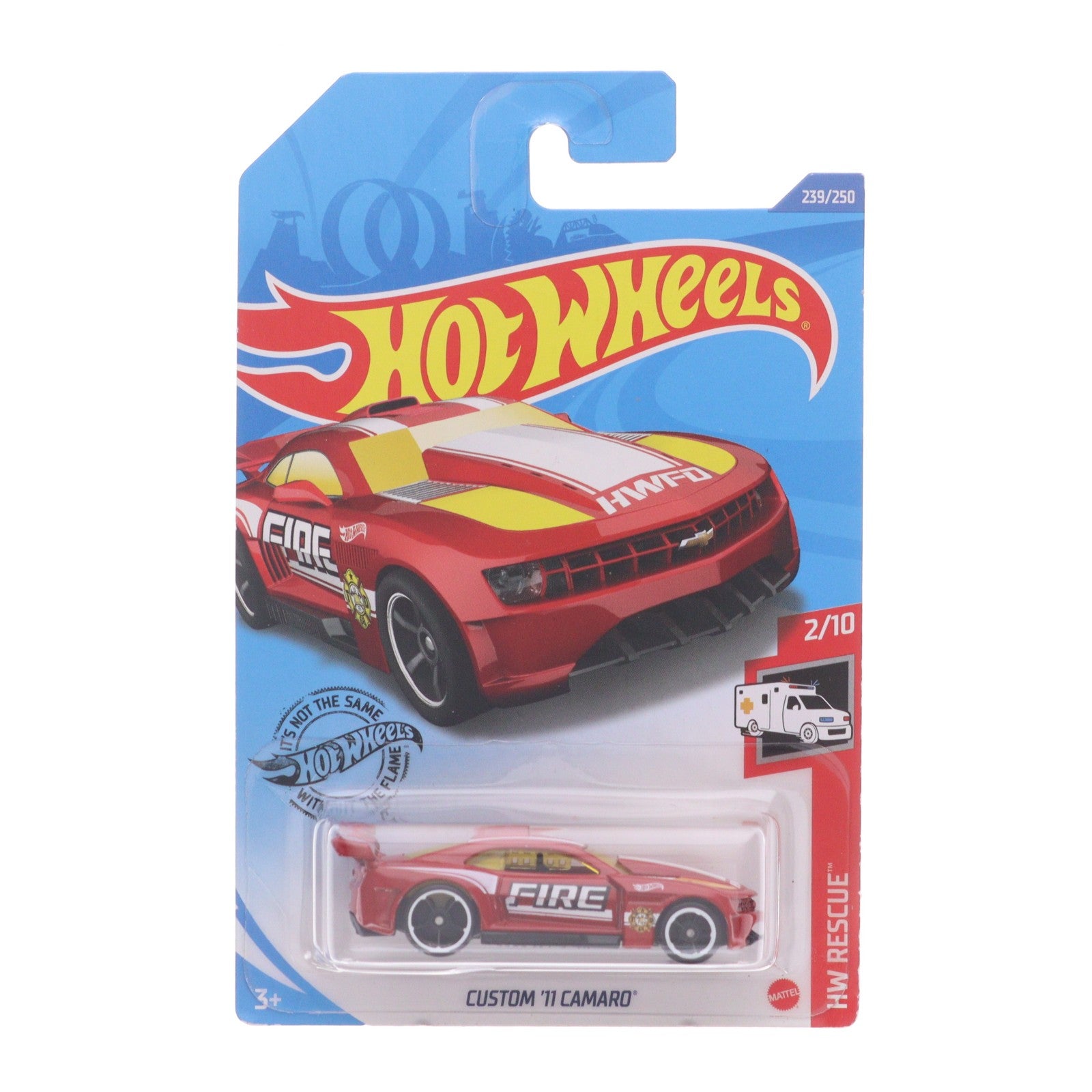 【中古即納】[MDL] Hot Wheels(ホットウィール) HW RESCUE 1/64 CUSTOM '11 CAMARO(レッド×ホワイト) 完成品 ミニカー(GHC53) マテル(20220328)