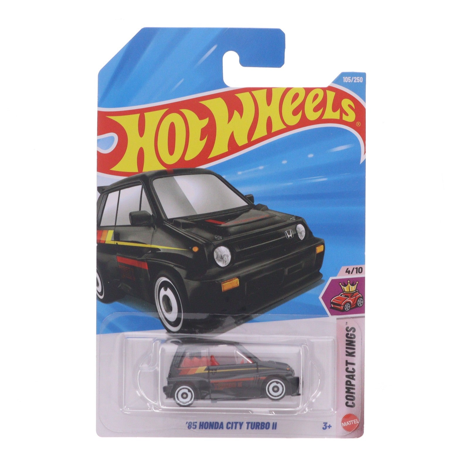 【中古即納】[MDL] Hot Wheels(ホットウィール) COMPACT KINGS 1/64 '85 HONDA CITY TURBO II(ブラック×レッド) 完成品 ミニカー(JJJ66) マテル(20220328)