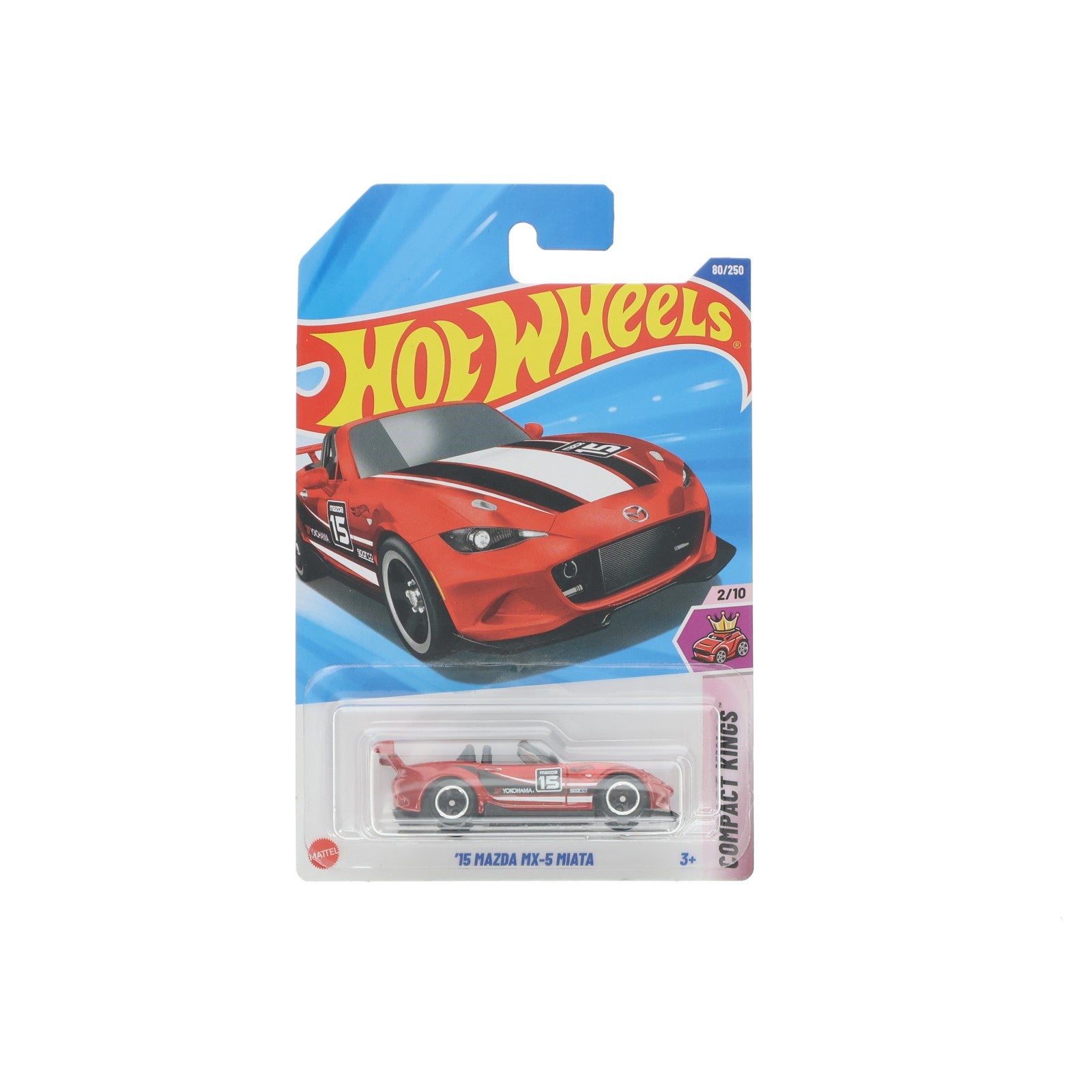 【中古即納】[MDL] Hot Wheels(ホットウィール) COMPACT KINGS 1/64 '15 MAZDA MX-5 MIATA #15(レッド×ブラック×ホワイト) 完成品 ミニカー(JBB18) マテル(20251231)