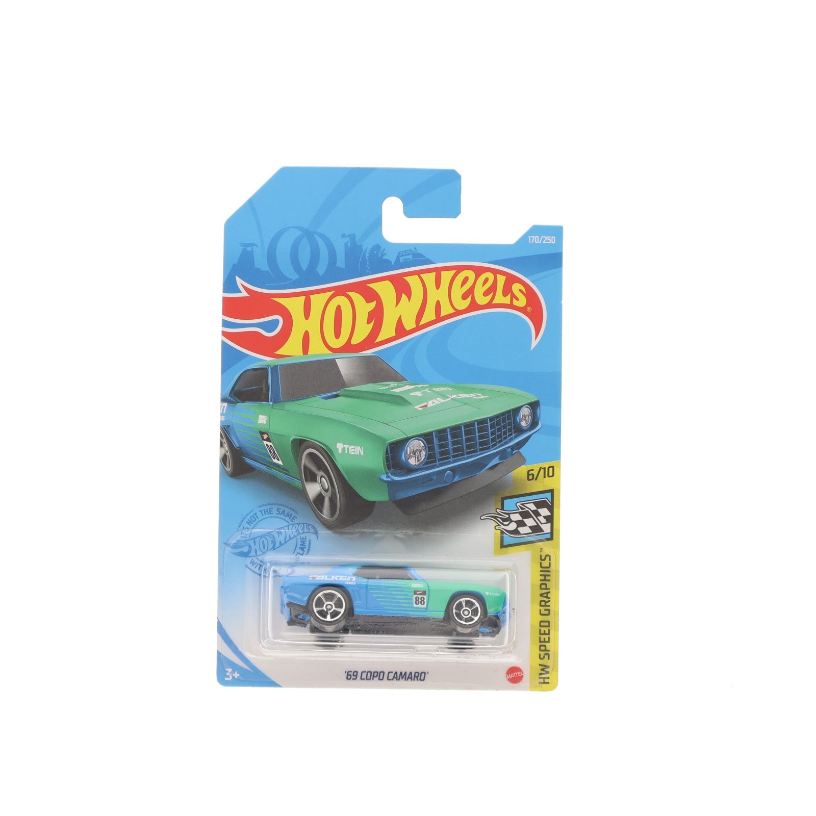 【中古即納】[MDL] Hot Wheels(ホットウィール) HW SPEED GRAPHICS 1/64 '69 COPO CAMARO #88(ブルー×ライトグリーン) 完成品 ミニカー(GRY44-M7C5) マテル(20211231)