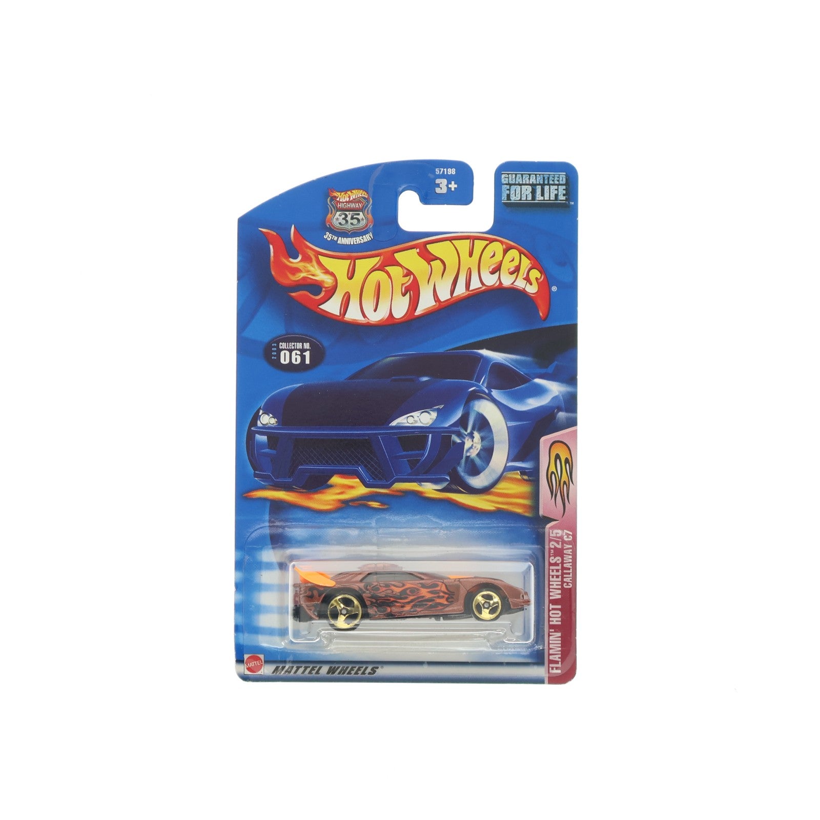【中古即納】[MDL] Hot Wheels(ホットウィール) FLAMIN' HOT WHEELS 1/64 CALLAWAY C7(ブラウン×オレンジ) 完成品 ミニカー(57198) マテル(20031231)