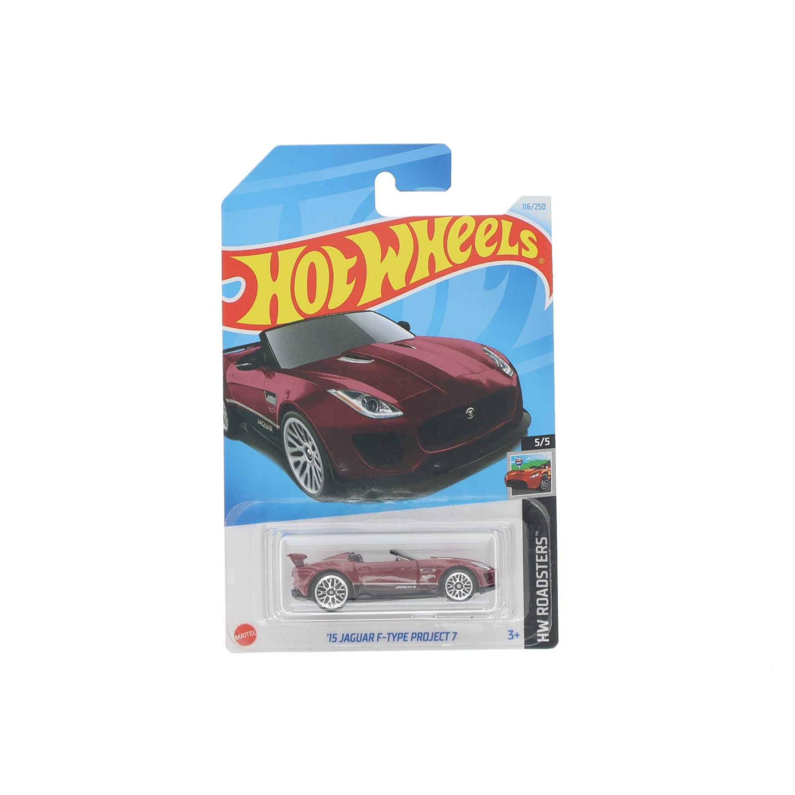 【中古即納】[MDL] Hot Wheels(ホットウィール) HW ROADSTERS 1/64 '15 JAGUAR F-TYPE PROJECT 7(マルーン) 完成品 ミニカー(HTD74) マテル(20241231)