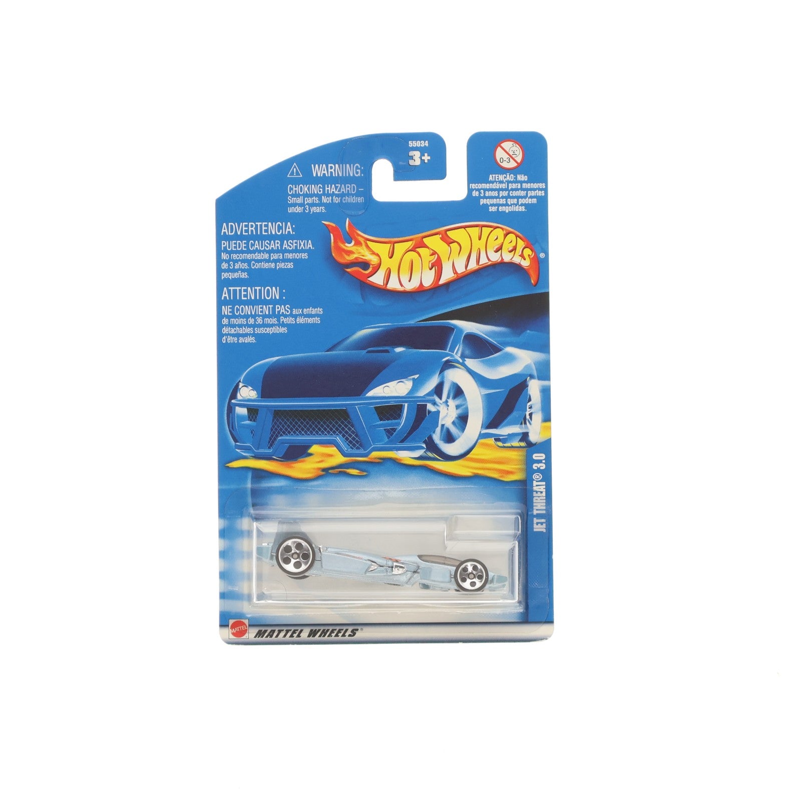 【中古即納】[MDL] Hot Wheels(ホットウィール) 1/64 JET THREAT 3.0(ライトブルー×オレンジ×ブラック) 完成品 ミニカー(55034-0814) マテル(20021231)