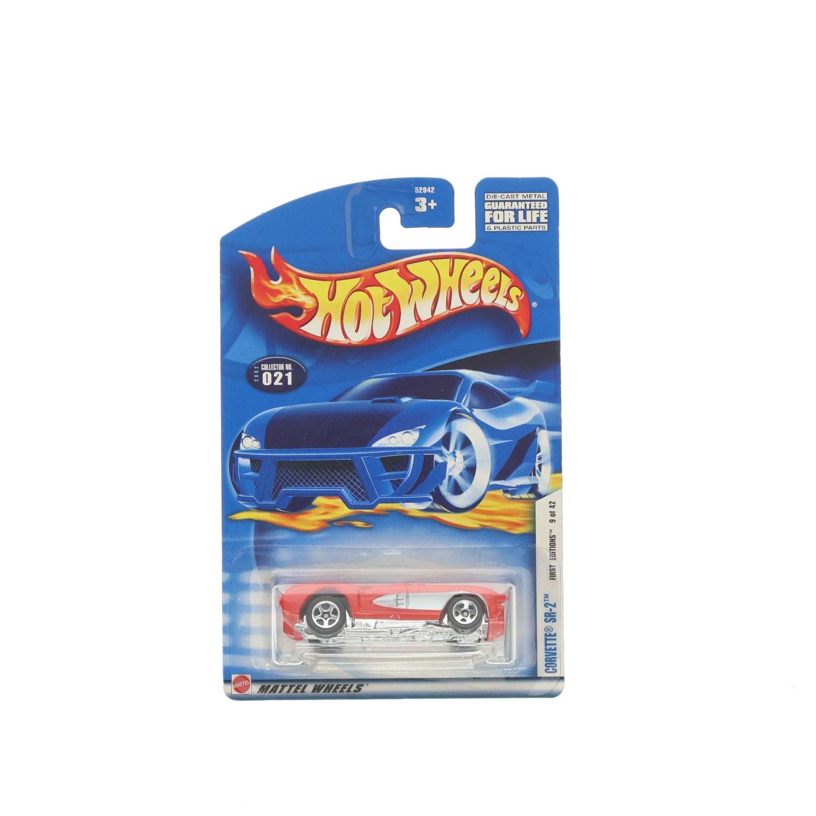 【中古即納】[MDL] Hot Wheels(ホットウィール) 2002 FIRST EDITIONS 1/64 CORVETTE SR-2(レッド×シルバー) 完成品 ミニカー(52942) マテル(20021231)