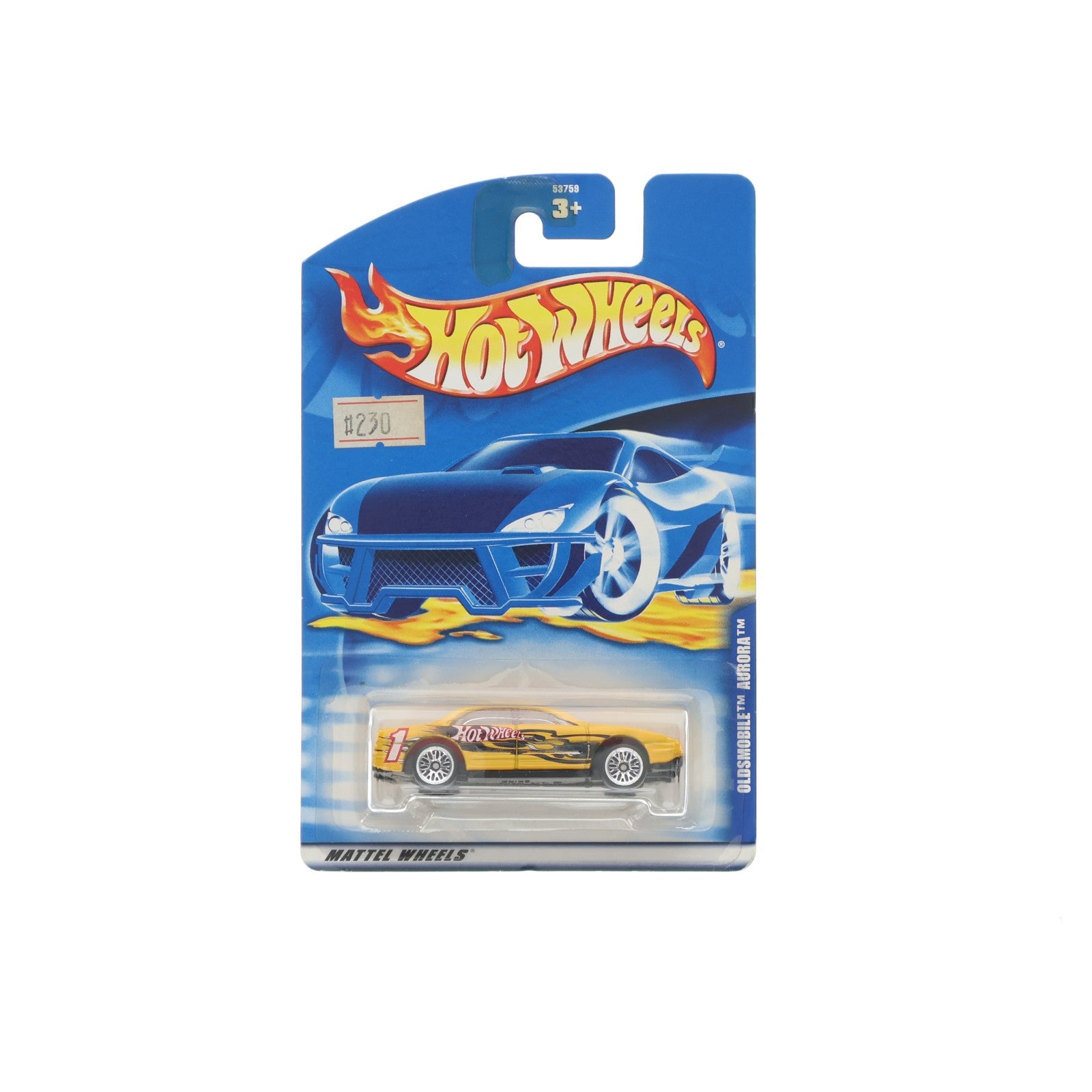 【中古即納】[MDL] Hot Wheels(ホットウィール) 1/64 OLDMOBILE AURORA(イエロー×ブラック×レッド) 完成品 ミニカー(53759-0814) マテル(20011231)
