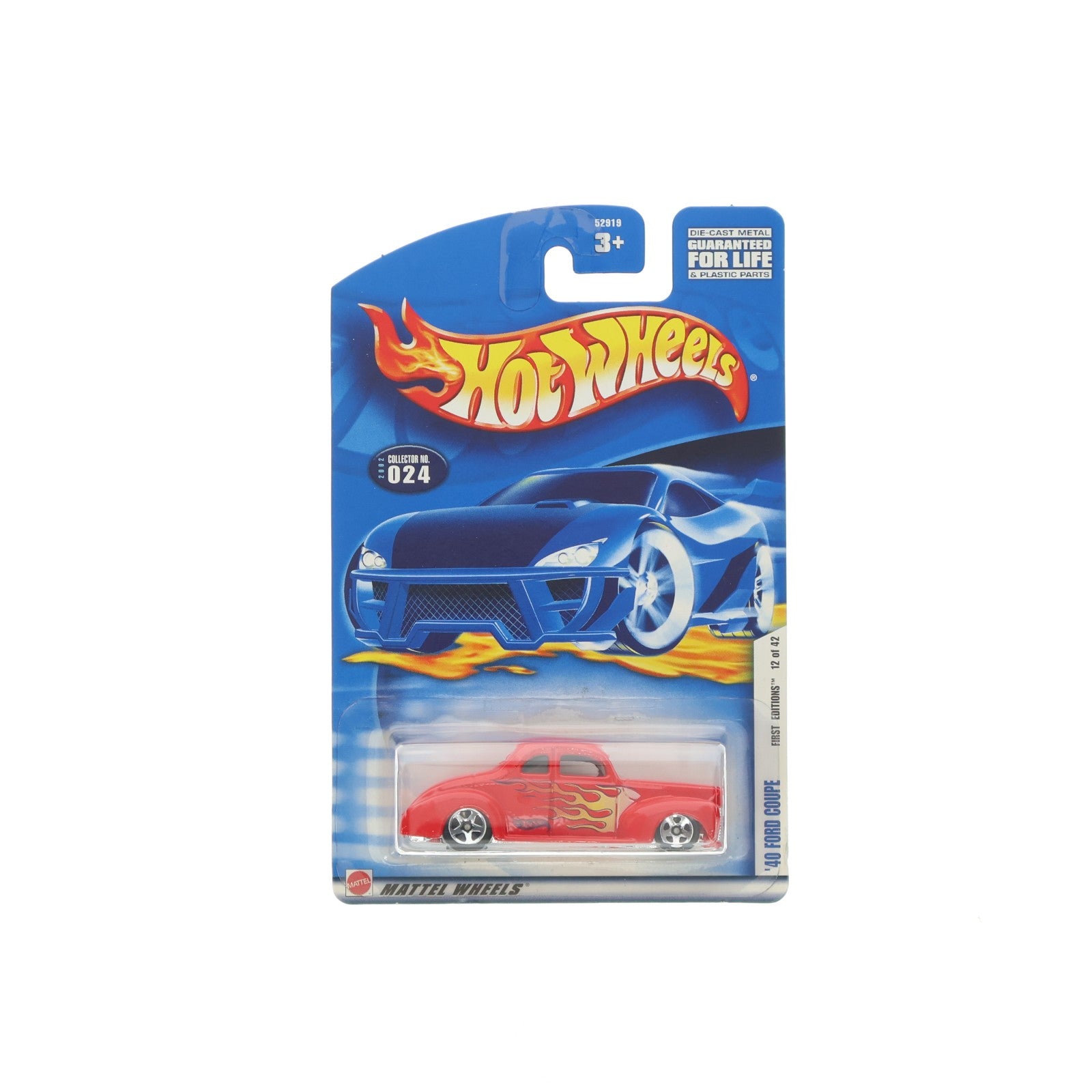 【中古即納】[MDL] Hot Wheels(ホットウィール) 2002 FIRST EDITIONS 1/64 '40 FORD COUPE(レッド×ファイヤーパターン) 完成品 ミニカー(52919-0814) マテル(20021231)