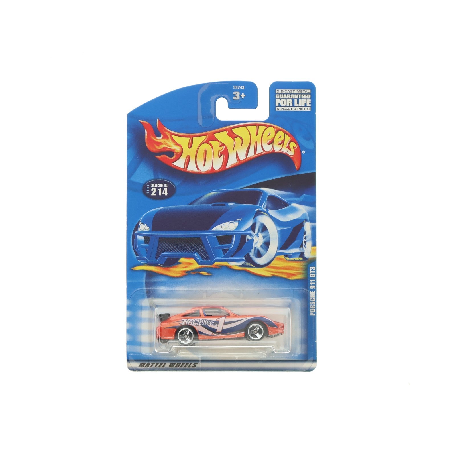 【中古即納】[MDL] Hot Wheels(ホットウィール) 1/64 PORSCHE 911 GT3 #1(オレンジ×ブルー×ホワイト) 完成品 ミニカー(53743) マテル(20220328)