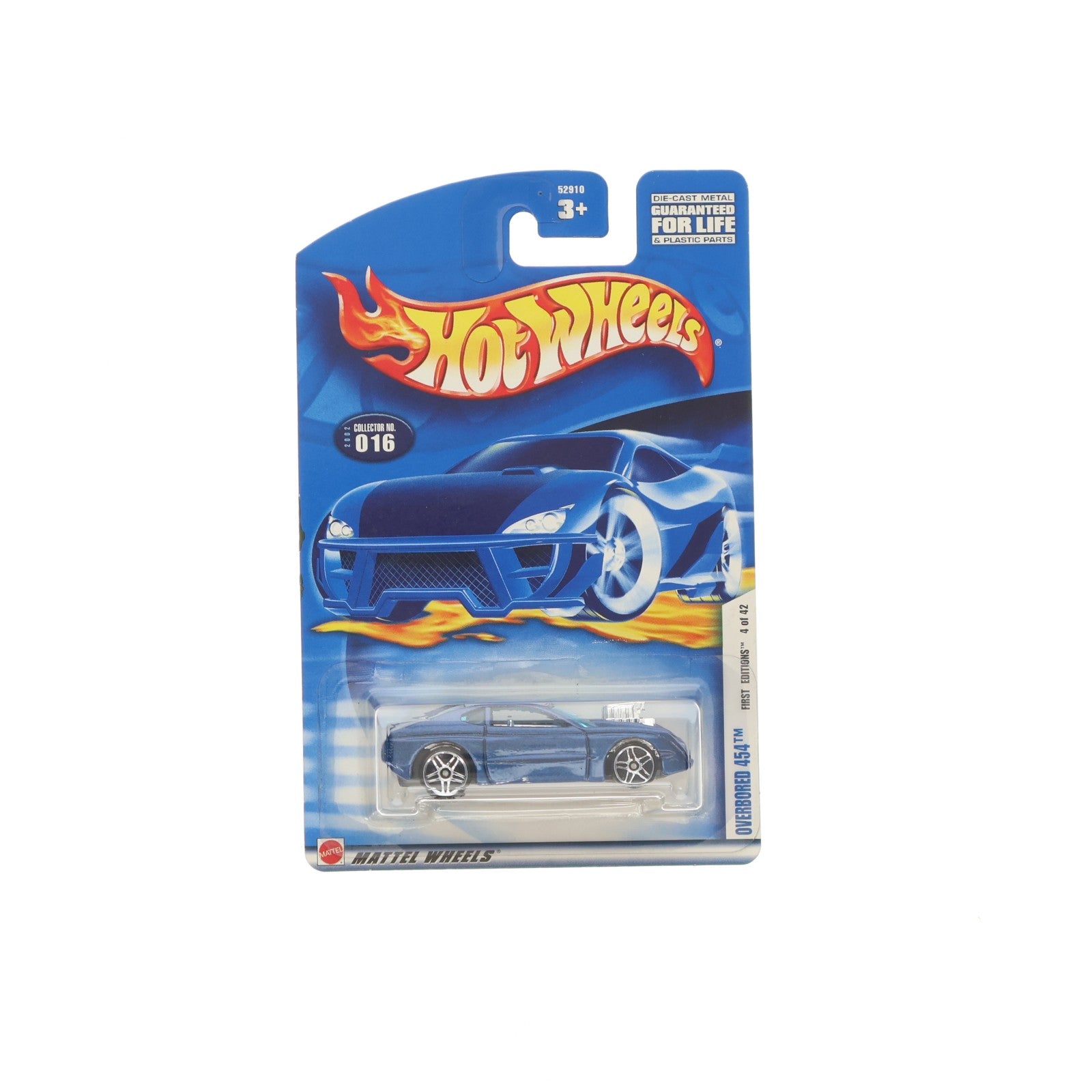 【中古即納】[MDL] Hot Wheels(ホットウィール) 2002 FIRST EDITIONS 1/64 OVERBORED 454(ブルー) 完成品 ミニカー(52910) マテル(20021231)