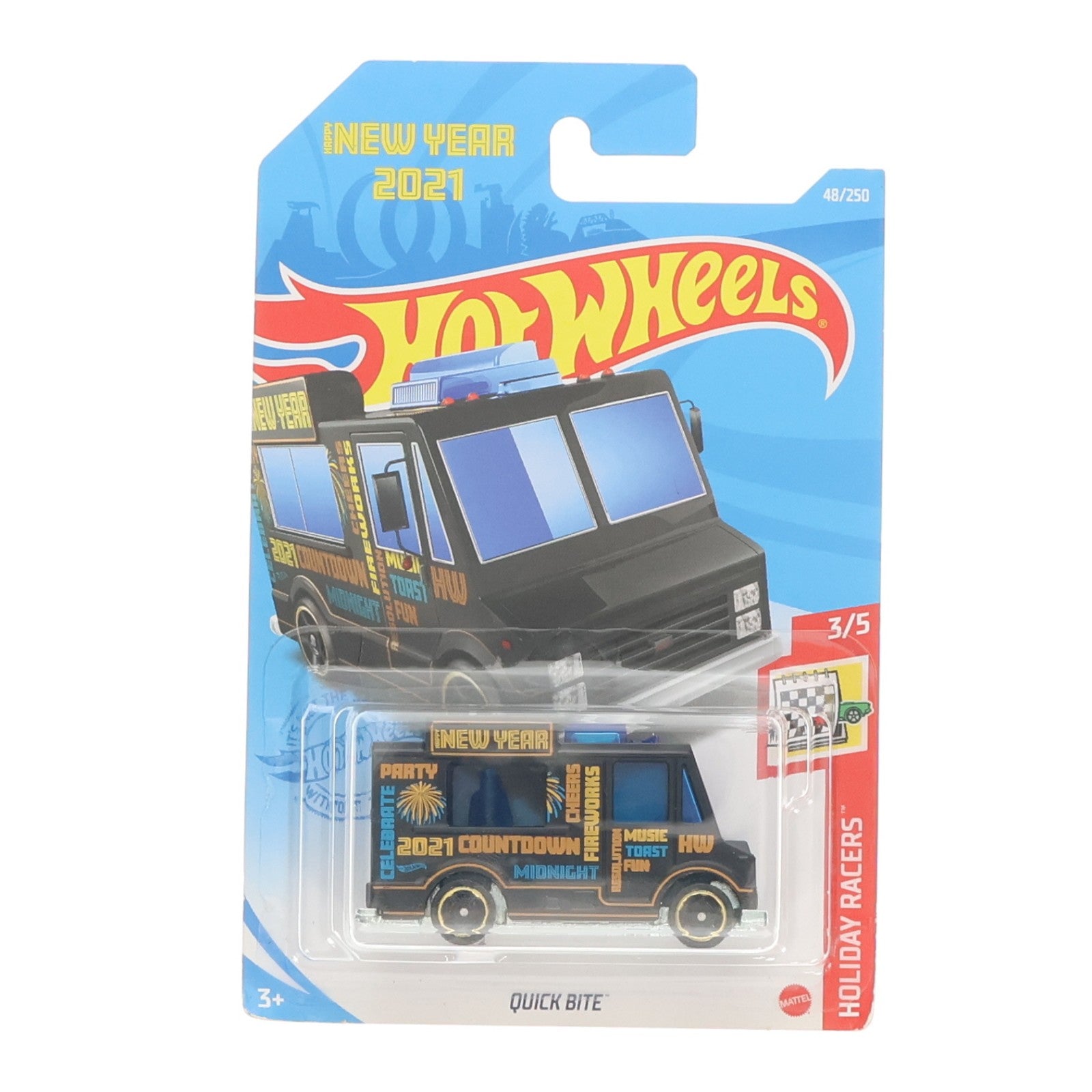 【中古即納】[MDL] Hot Wheels(ホットウィール) HOLIDAY RACERS 1/64 QUICK BITE(ブラック×ブルー×イエロー) 完成品 ミニカー(GRY78) マテル(20220328)