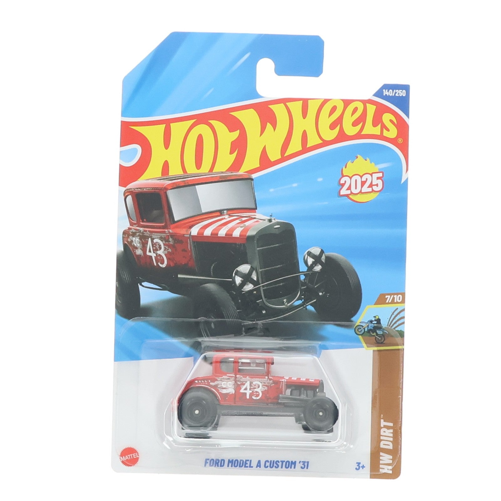 【中古即納】[MDL] Hot Wheels(ホットウィール) HW DIRT 1/64 FORD MODEL A CUSTOM '31 #43(レッド×ホワイト) 完成品 ミニカー(HYW24) マテル(20220328)