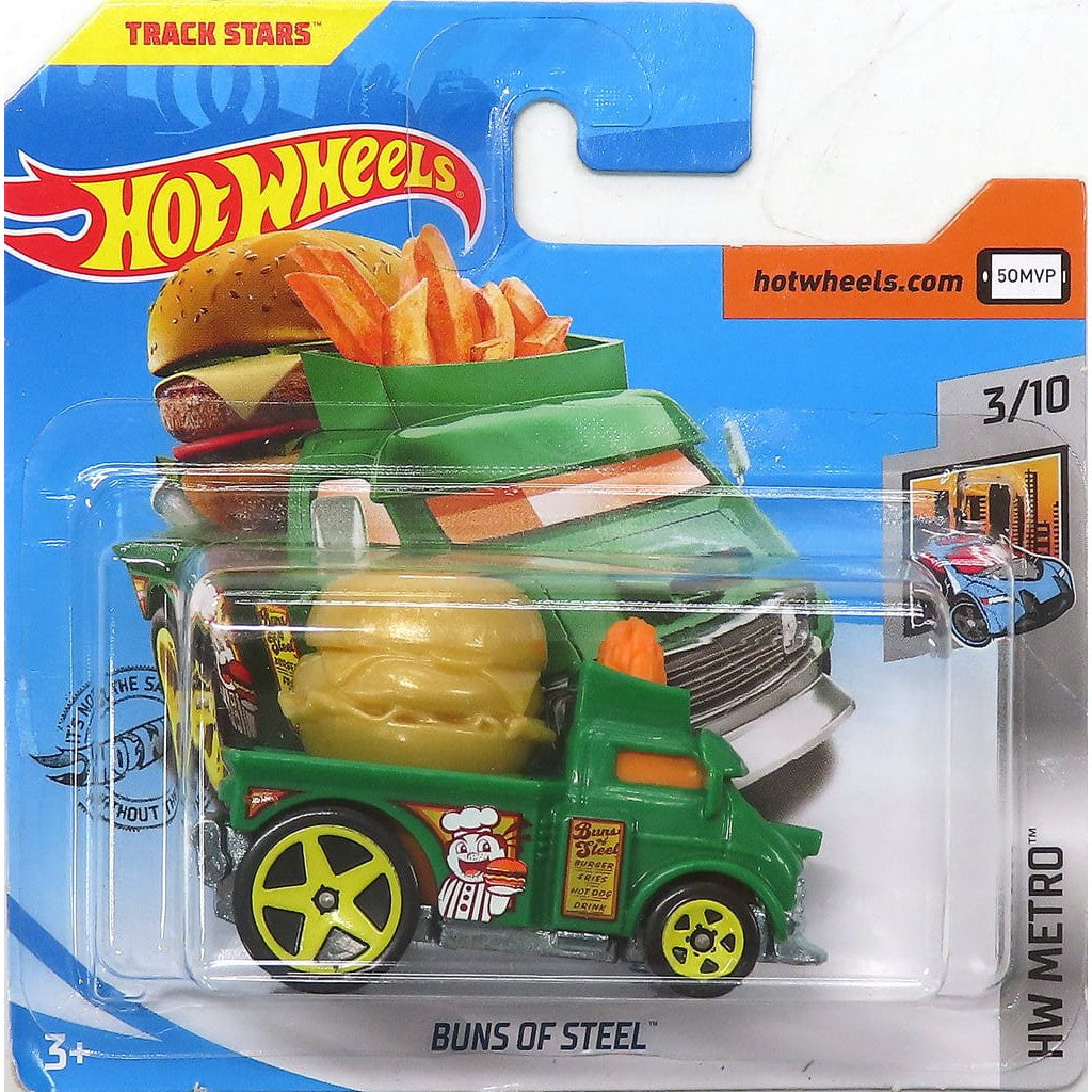 【中古即納】[MDL] Hot Wheels(ホットウィール) HW METRO 1/64 BUNS OF STEEL(グリーン×オレンジ) 完成品 ミニカー(FYF24) マテル(19991231)