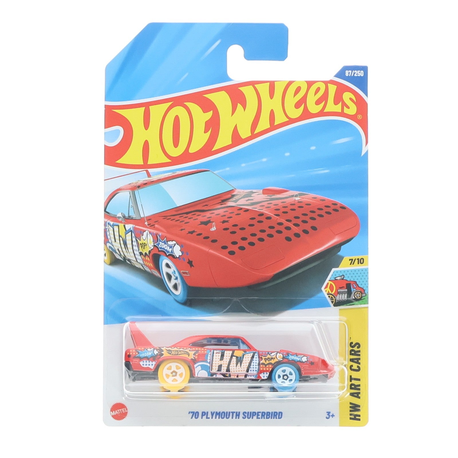 【中古即納】[MDL] Hot Wheels(ホットウィール) HW ART CARS 1/64 '70 PLYMOUTH SUPERBIRD(レッド×イエロー×ブルー) 完成品 ミニカー(HYX96) マテル(20220328)