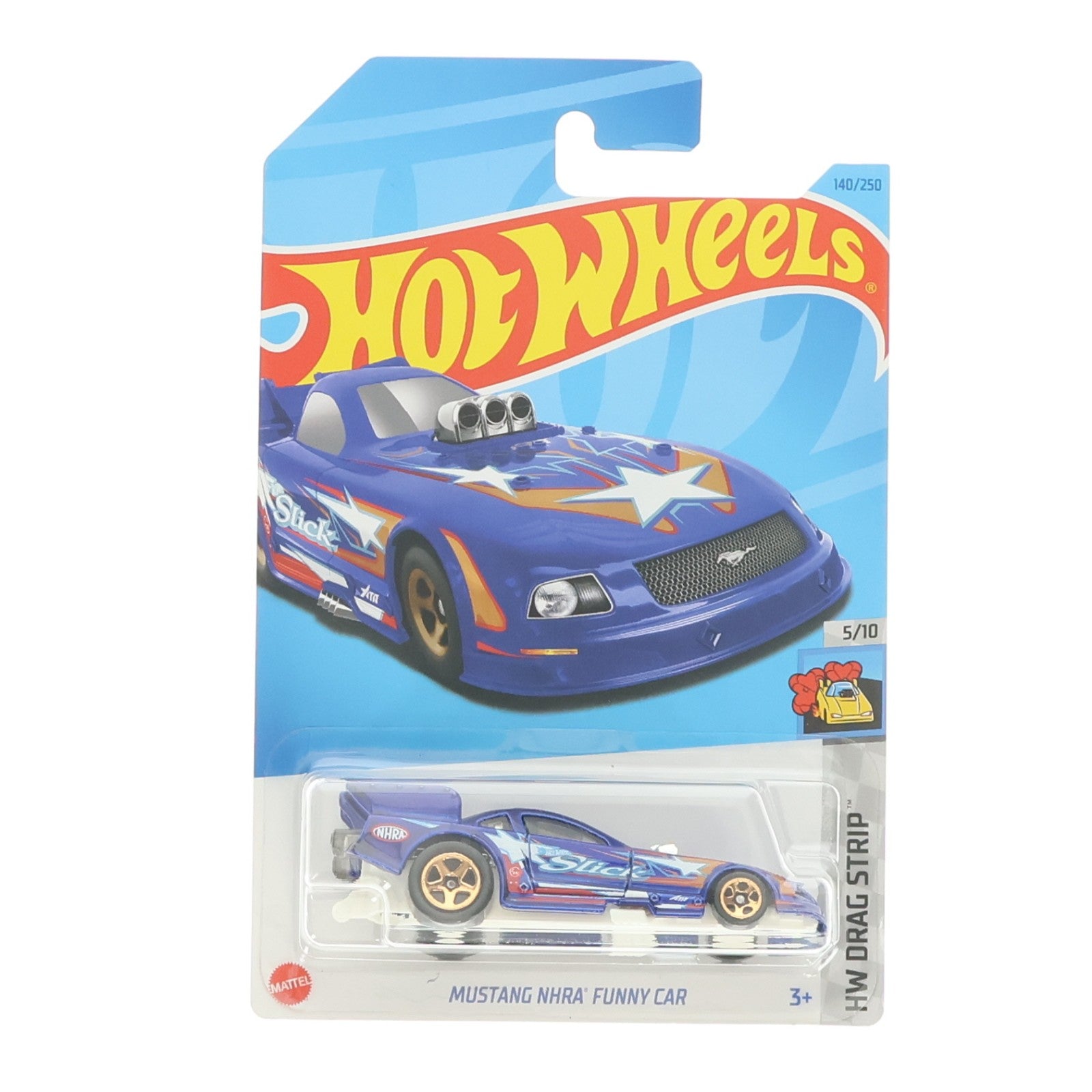 【中古即納】[MDL] Hot Wheels(ホットウィール) HW DRAG STRIP 1/64 MUSTANG NHRA FUNNY CAR(ブルー×ホワイト×レッド) 完成品 ミニカー(HKK04) マテル(20220328)