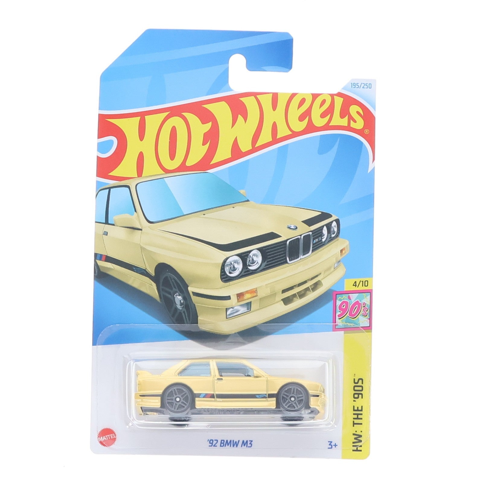 【中古即納】[MDL] Hot Wheels(ホットウィール) HW:THE '90S 1/64 92 BMW M3(イエロー) 完成品 ミニカー(HTB06) マテル(20220328)