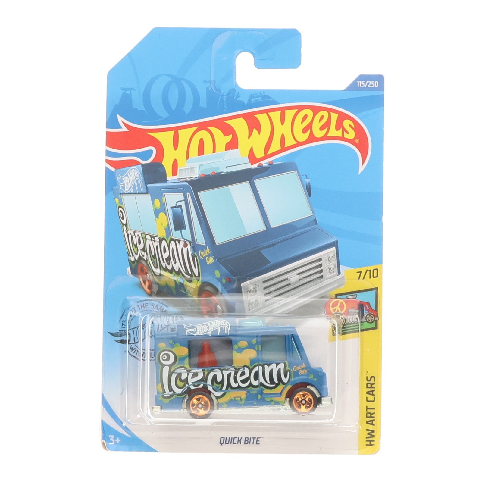 【中古即納】[MDL] Hot Wheels(ホットウィール) HW ART CARS 1/64 QUICK BITE(ブルー×イエロー×グリーン) 完成品 ミニカー(GHC19) マテル(20220328)