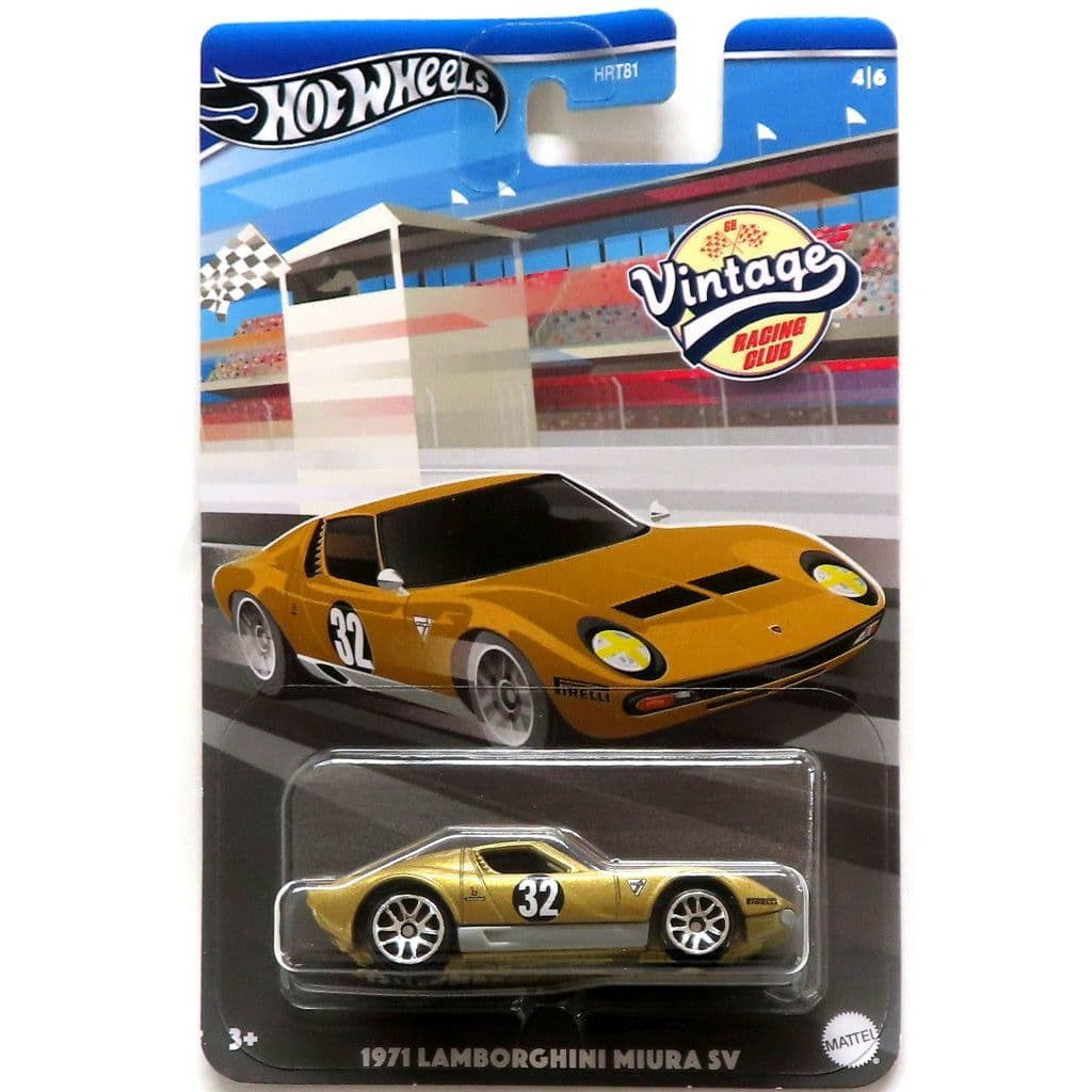 【中古即納】[MDL] Hot Wheels(ホットウィール) Vintage RACING CLUB 1/64 1971 LAMBORGHINI MIURA SV(ゴールド) 完成品 ミニカー(HRV03) マテル(19991231)