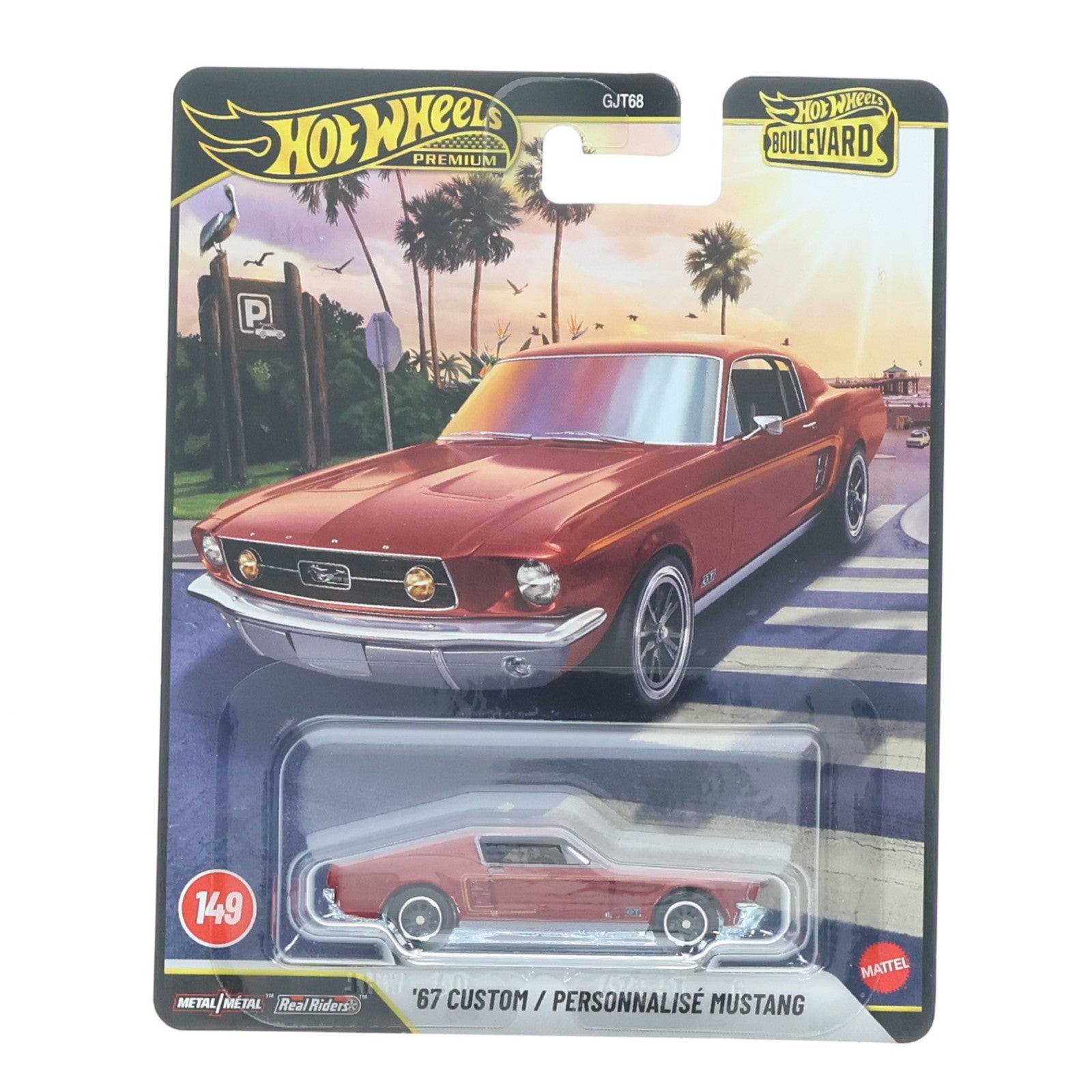 【中古即納】[MDL] Hot Wheels PREMIUM BOULEVARD(ホットウィール プレミアム ブールバード) 1/64 '67 CUSTOM/PERSONNALISE MUSTANG 完成品 ミニカー(JHW40-9866) マテル(20260425)