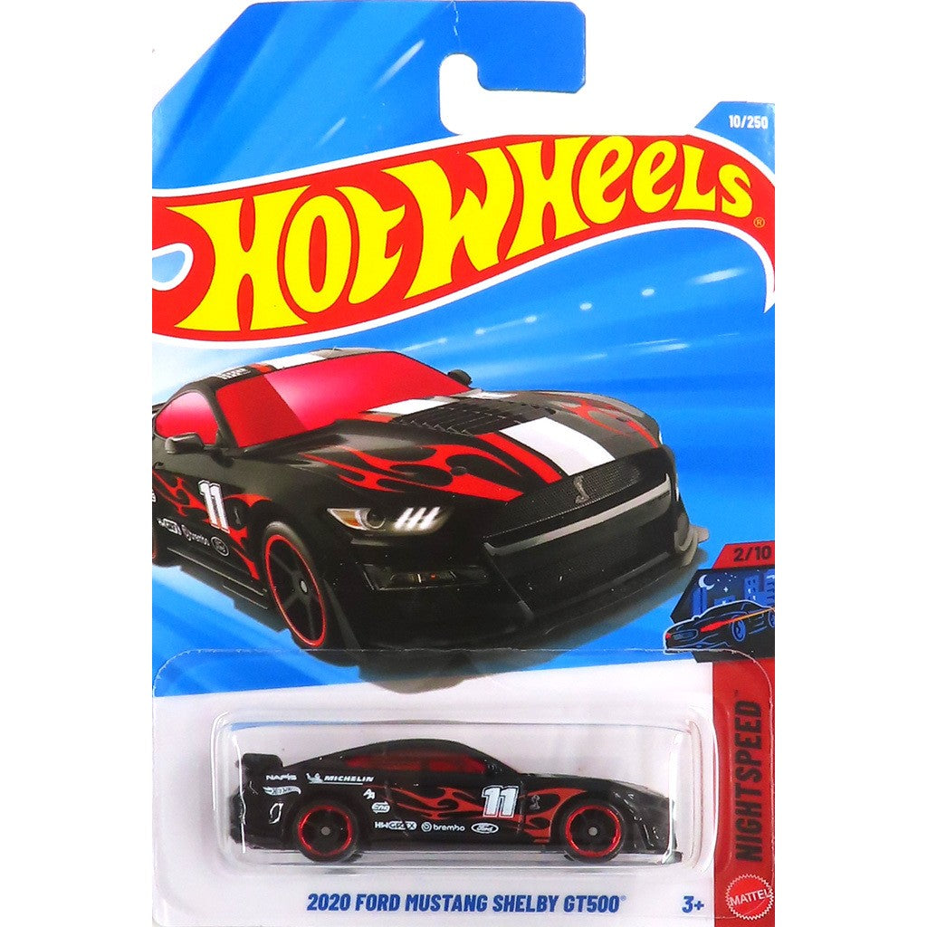 【中古即納】[MDL] Hot Wheels(ホットウィール) NIGHTSPEED 1/64 2020 FORD MUSTANG SHELBY GT500(ブラック) 完成品 ミニカー(JJK68) マテル(20260331)