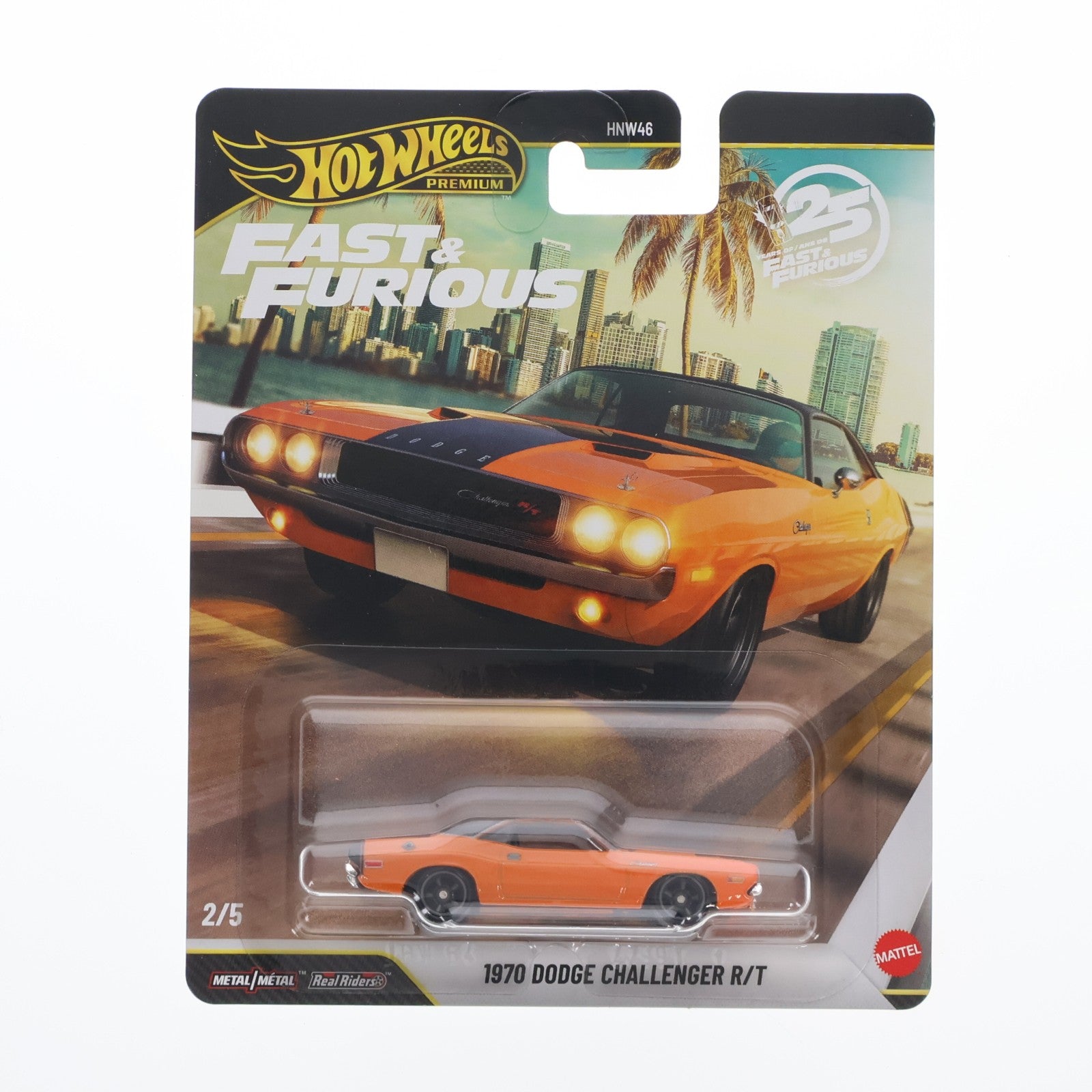 【中古即納】[MDL] Hot Wheels(ホットウィール) ワイルド・スピード プレミアム 1/64 1970 ダッジ チャレンジャー R/T 完成品 ミニカー(JHW64) マテル(20260725)