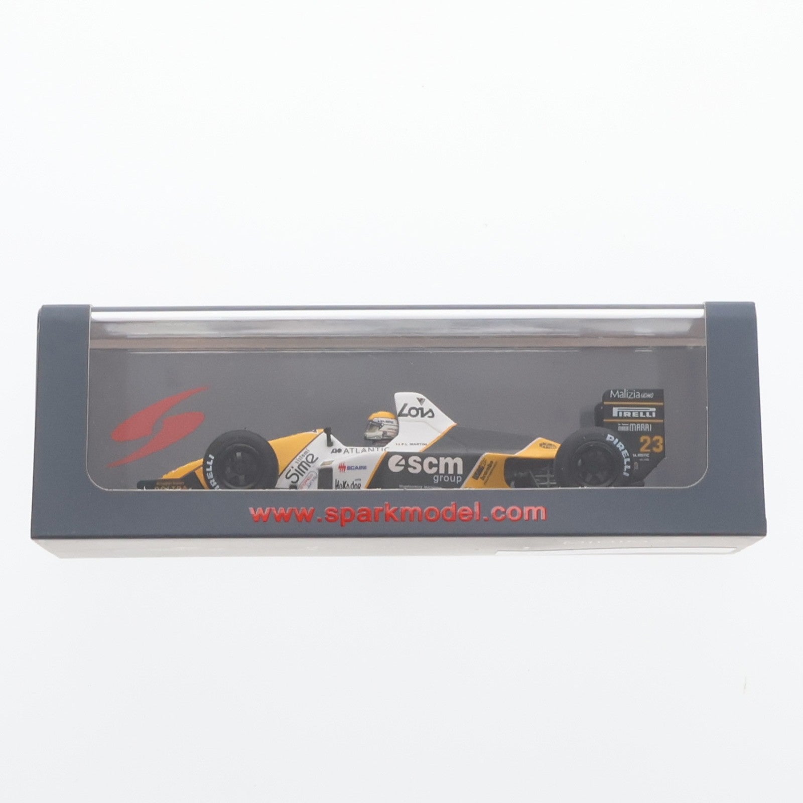 【中古即納】[MDL] 1/43 Minardi M189 No.23 5th British GP 1989 Pierluigi Martini (イエロー×ホワイト×ブラック) 完成品 ミニカー(S4110) SPARK(スパーク)(20140726)