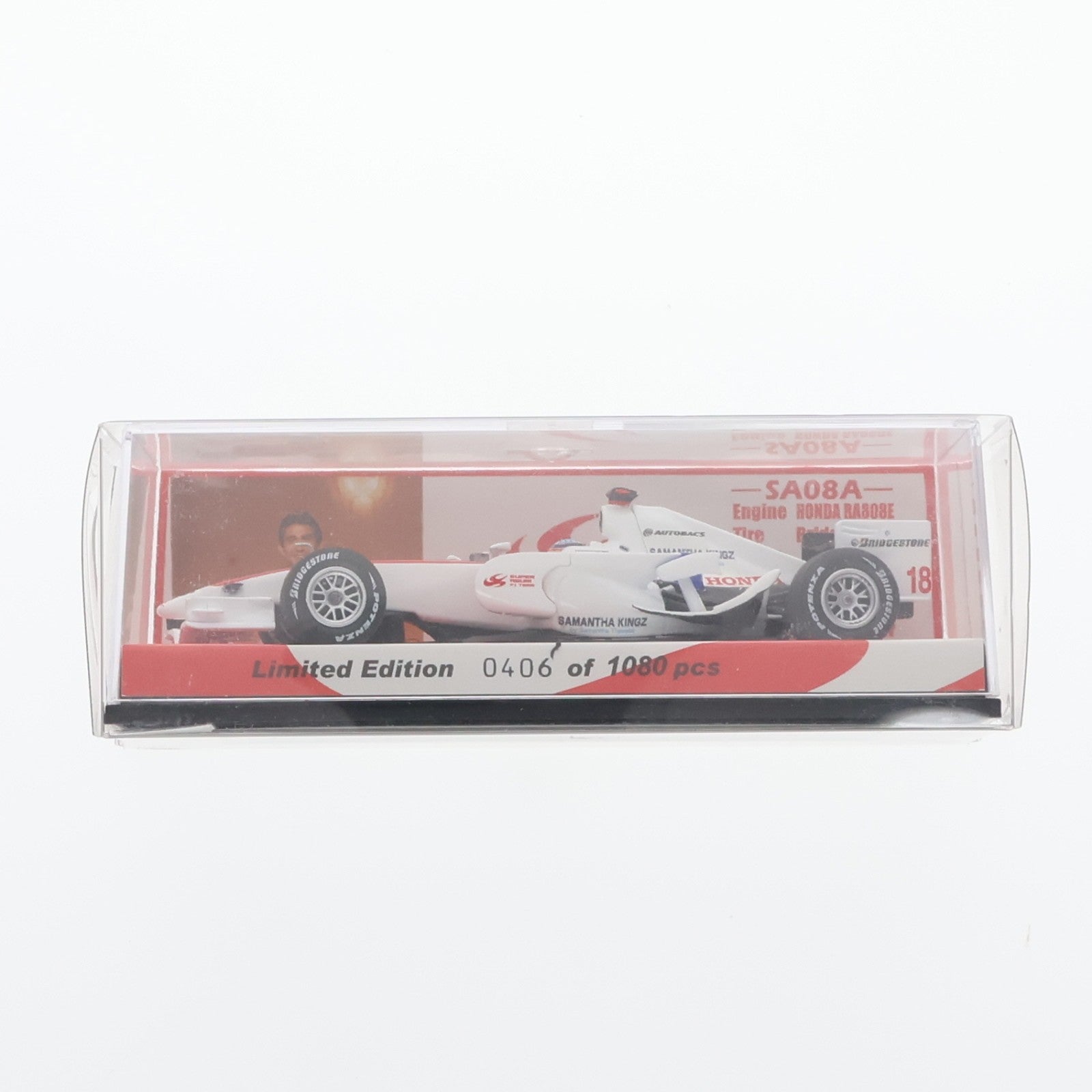 【中古即納】[MDL] 1/43 SUPER AGURI HONDA SA08A SPANISH GP 2008 BRIDGESTONE #18(ホワイト×ブラック×レッド) Limited Edition 完成品 ミニカー MINICHAMPS(ミニチャンプス)(20220328)