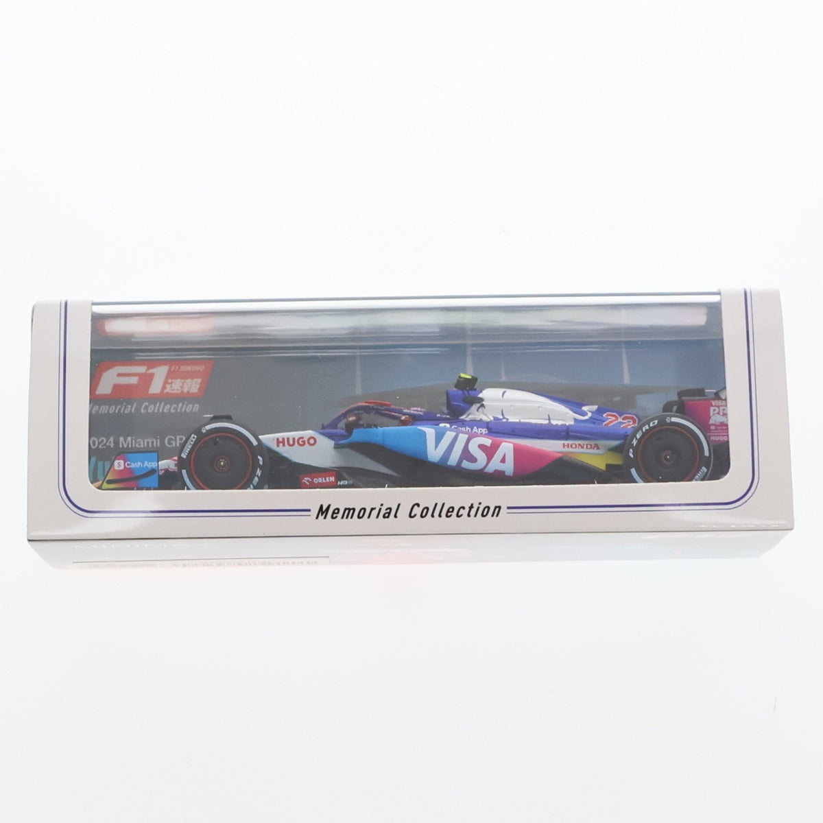 【中古即納】[MDL] 1/43 ビザ キャッシュアップRB VCARB 01 ホンダ 2024 F1 マイアミGP スプリント8位 決勝7位 #22 角田裕毅(ブルー×ピンク×ホワイト) 完成品 ミニカー(FS50) SPARK(スパーク)(20220328)
