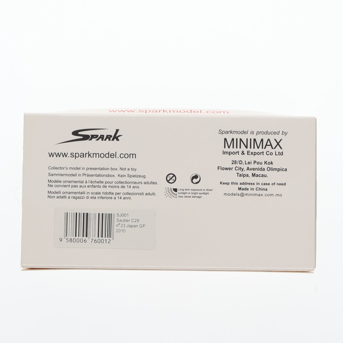 【中古即納】[MDL] 1/43 Sauber C29 Japan GP 2010 スカルプD #23(ホワイト×グレー) 完成品 ミニカー(SJ001) SPARK(スパーク)(20110331)