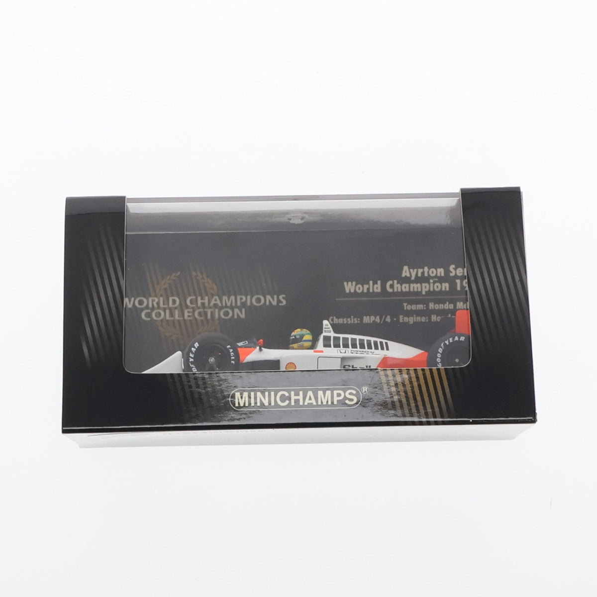【中古即納】[MDL] WORLD CHAMPION COLLECTION 1/43 Mclaren Honda MP4/4 Shell #12(ホワイト×オレンジ) 完成品 ミニカー(436880012) 京商(19991231)