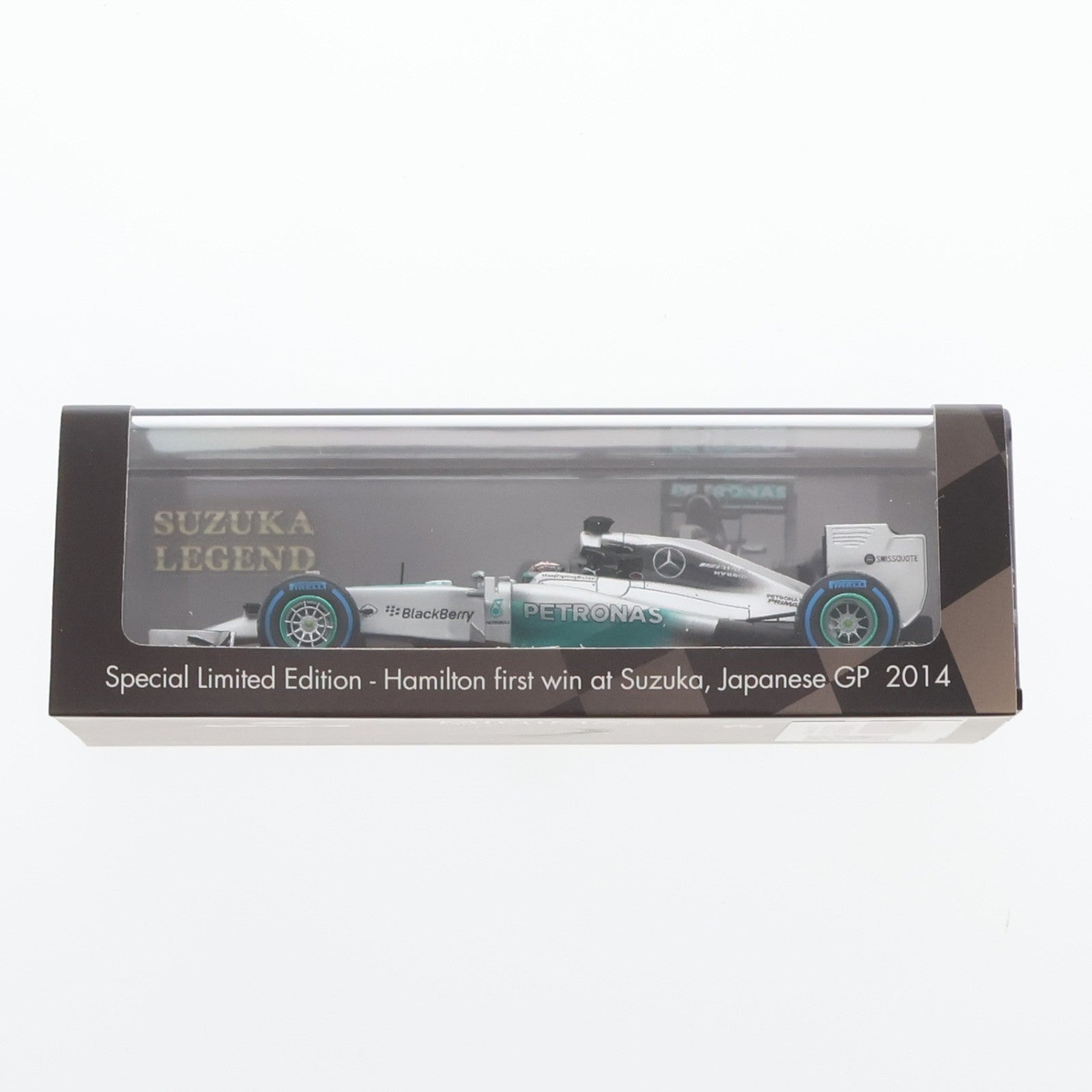 【中古即納】[MDL] SUZUKA LEGEND 1/43 Mercedes F1 W05 Japan GP 2014 PETRONAS #44(シルバー×グリーン) 完成品 ミニカー(SCS145) SPARK(スパーク)(19991231)