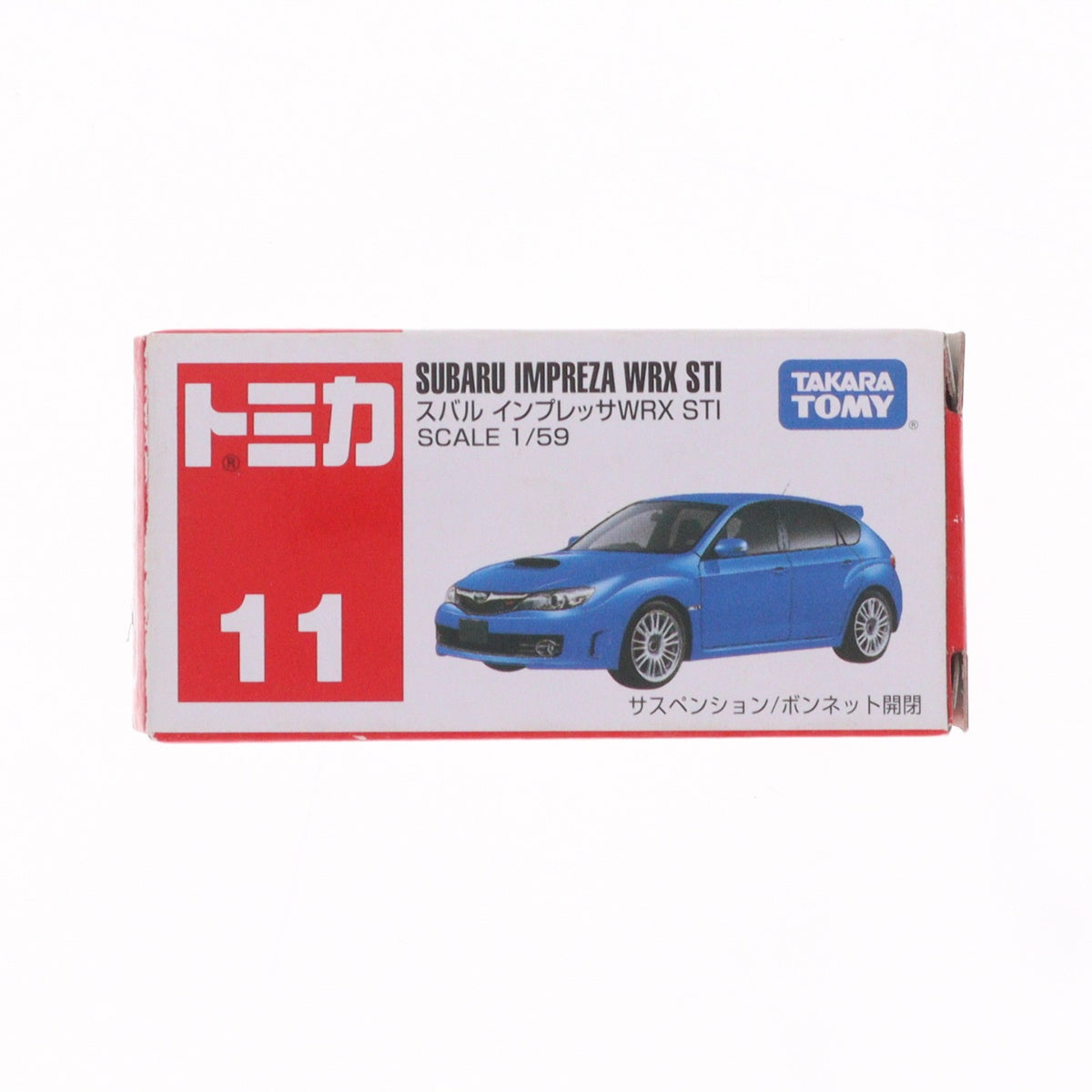 【中古即納】[MDL] トミカ No.11 1/59 スバル インプレッサWRX STI(ブルー/赤箱/ベトナム製) 完成品 ミニカー タカラトミー(20091031)